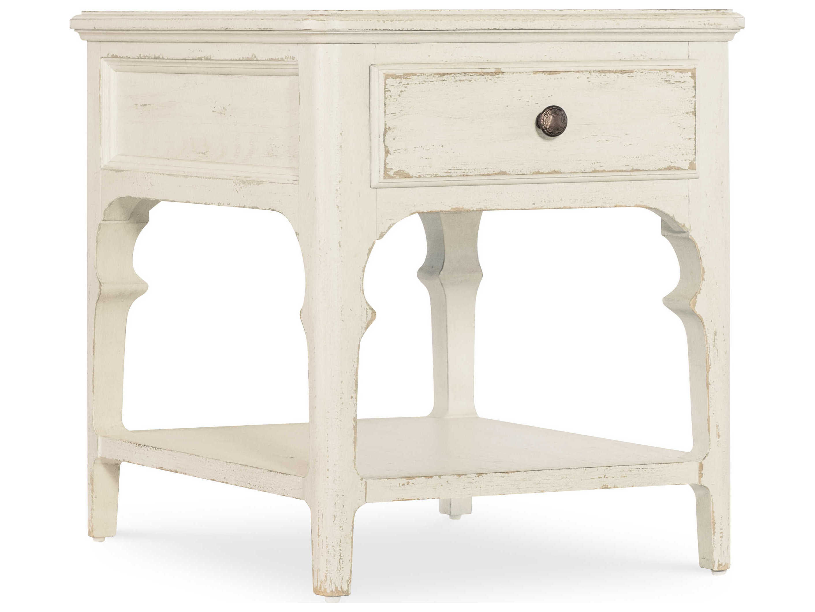 Hooker Furniture Americana Rectangular White Wood End Table
