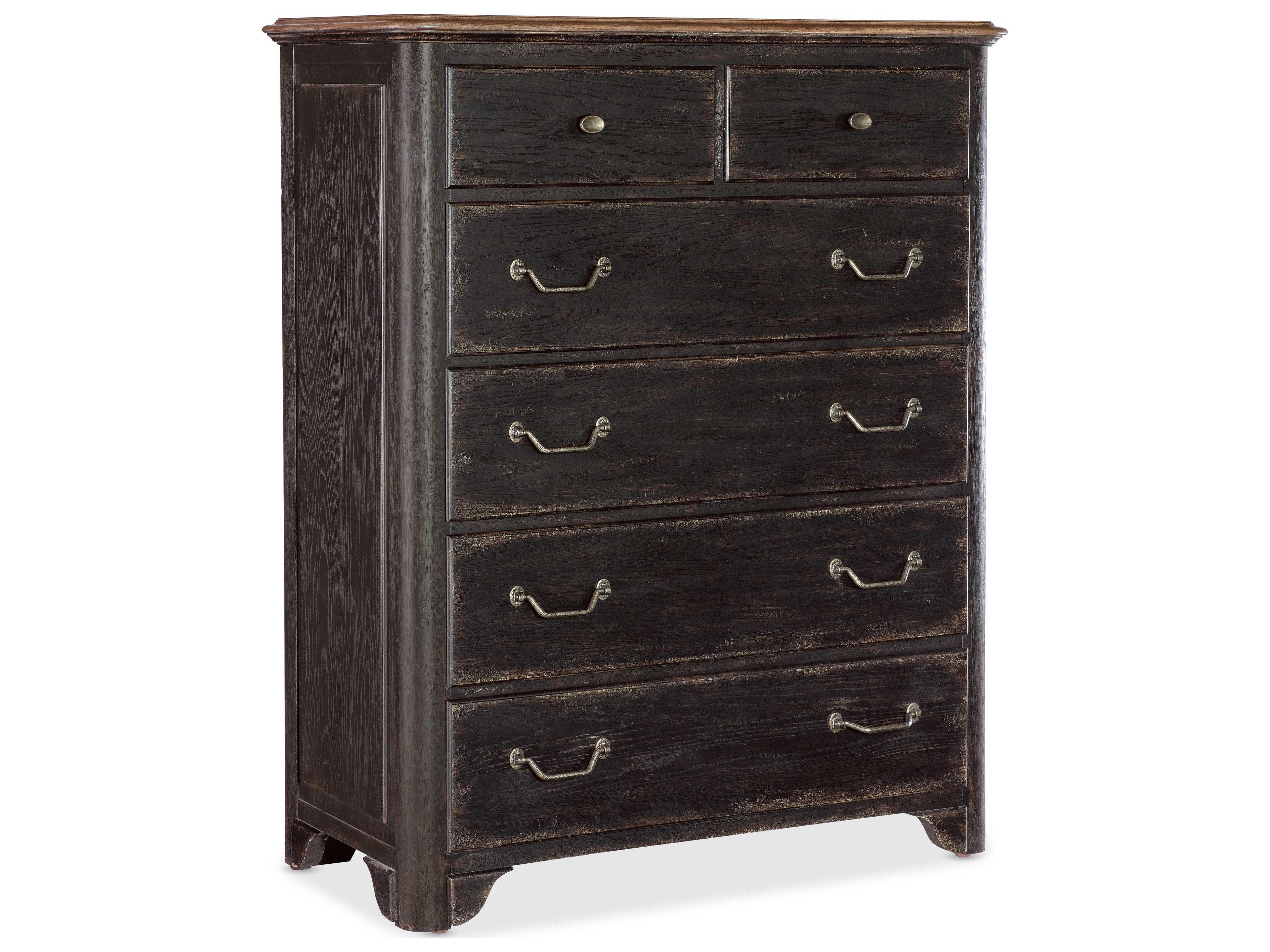 Hooker Furniture Americana Black Brown Oak Wood Accent Chest