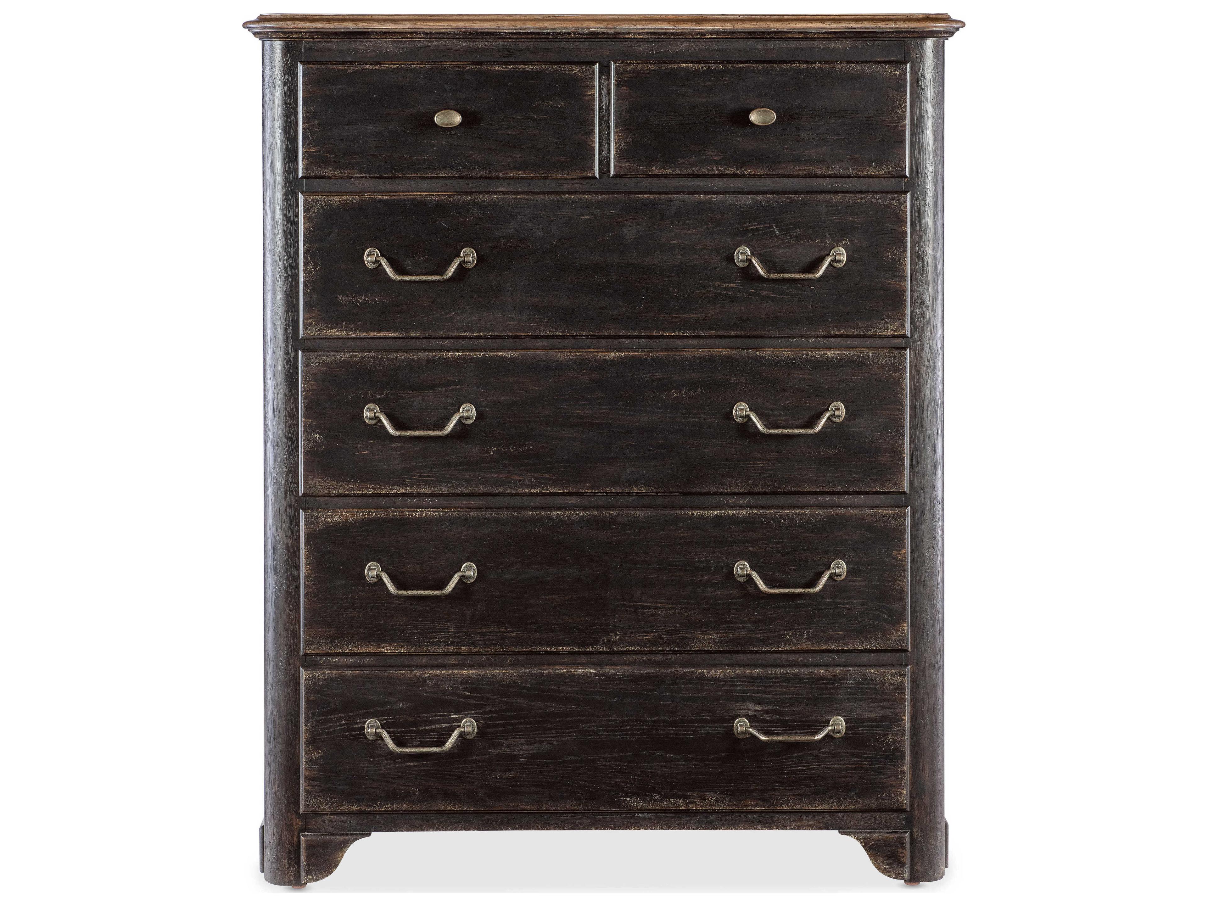 Hooker Furniture Americana Black Brown Oak Wood Accent Chest
