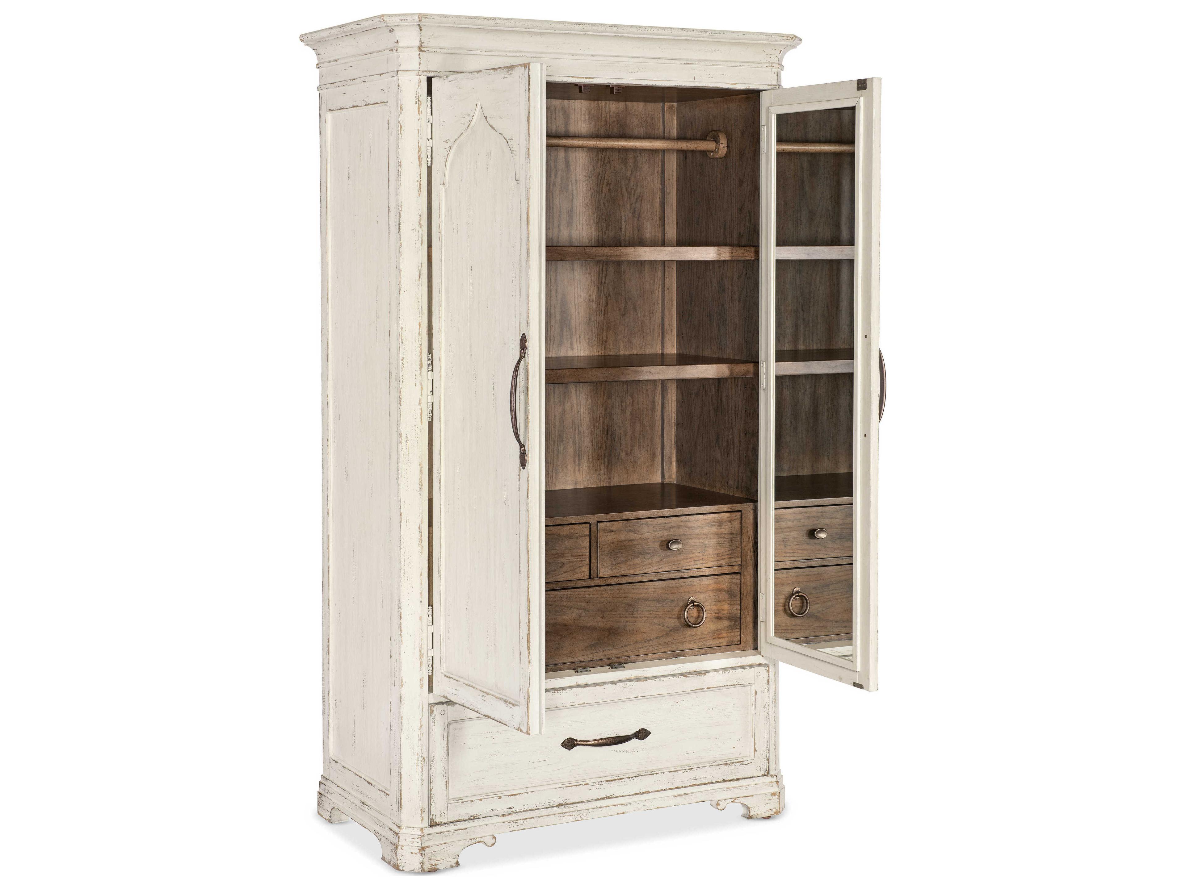 Luxecor Heritage White Oak Wood Wardrobe Armoire
