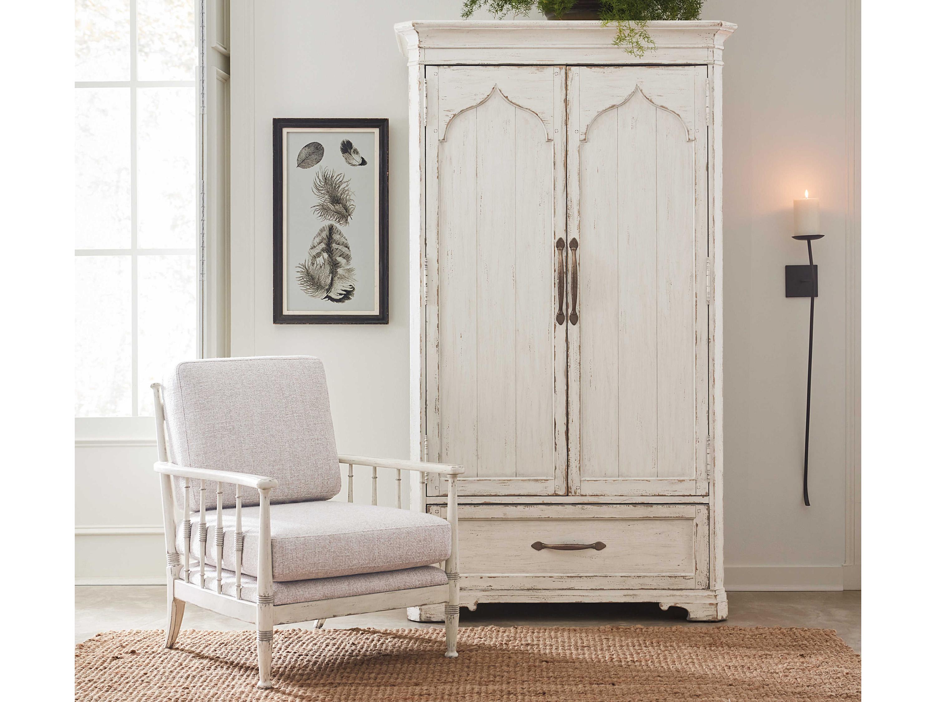 Luxecor Heritage White Oak Wood Wardrobe Armoire