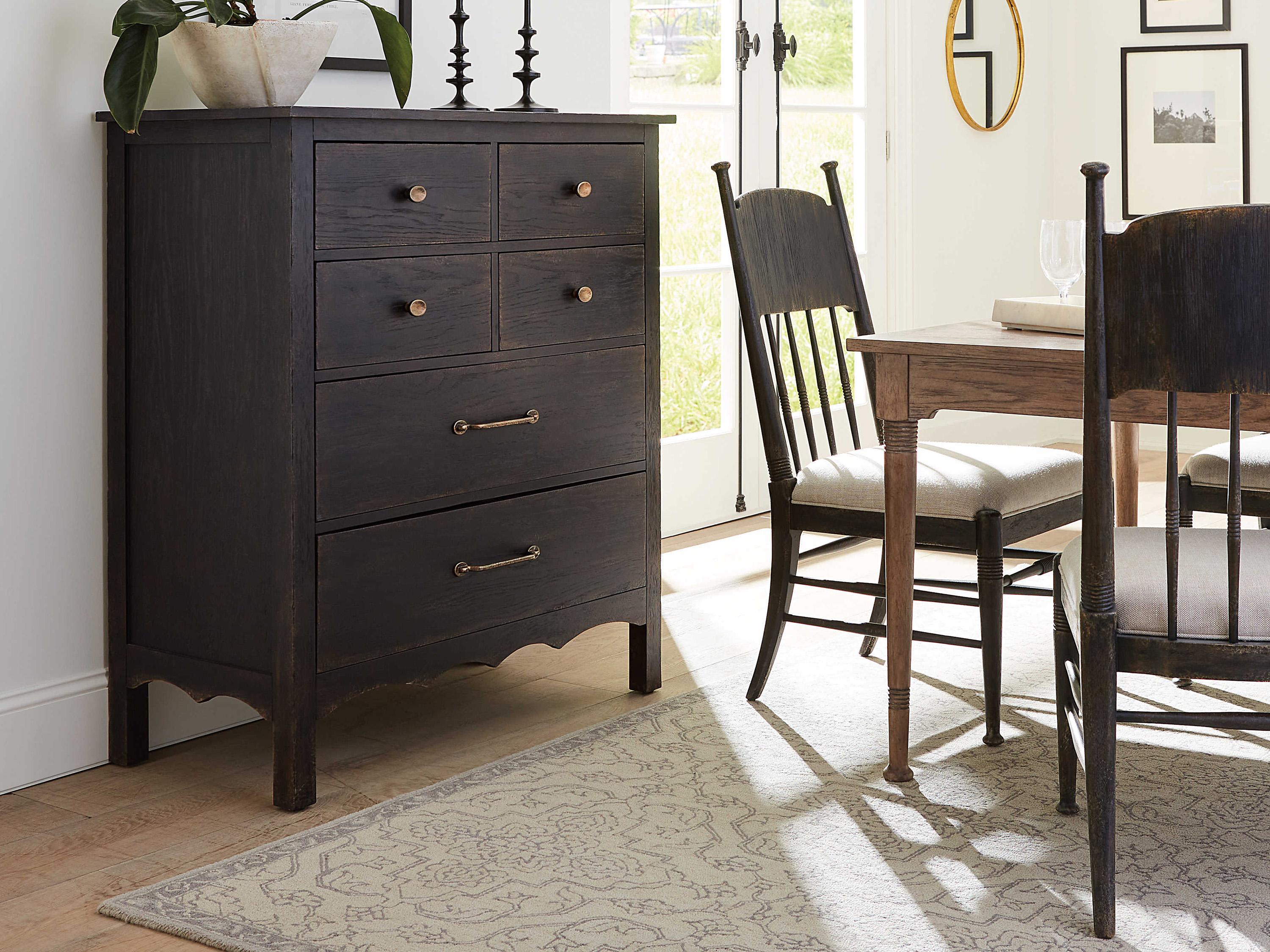 Hooker Furniture Americana Black Brown Oak Wood Accent Chest