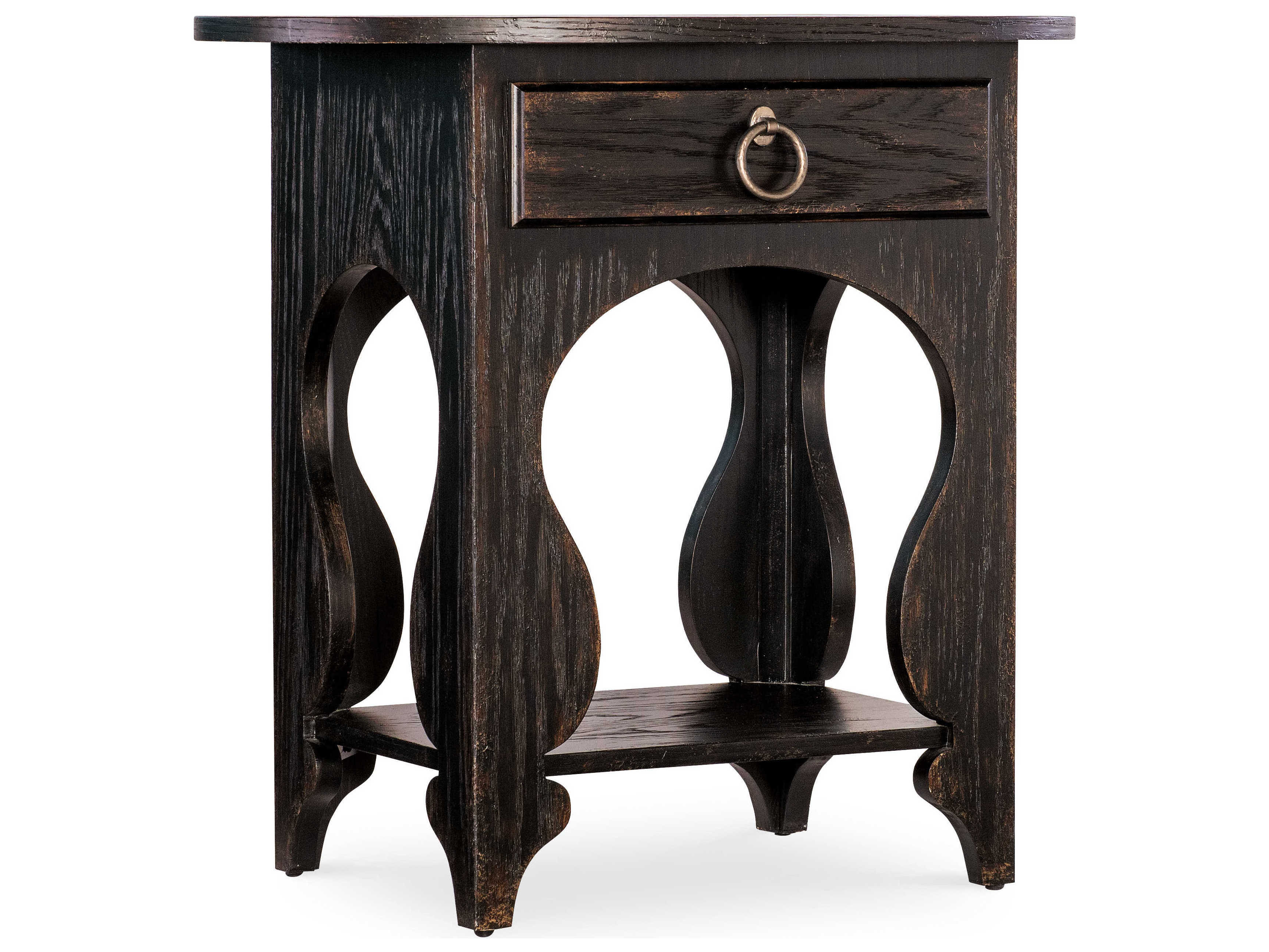 Hooker Furniture Americana 1-Drawer Brown Oak Wood Nightstand