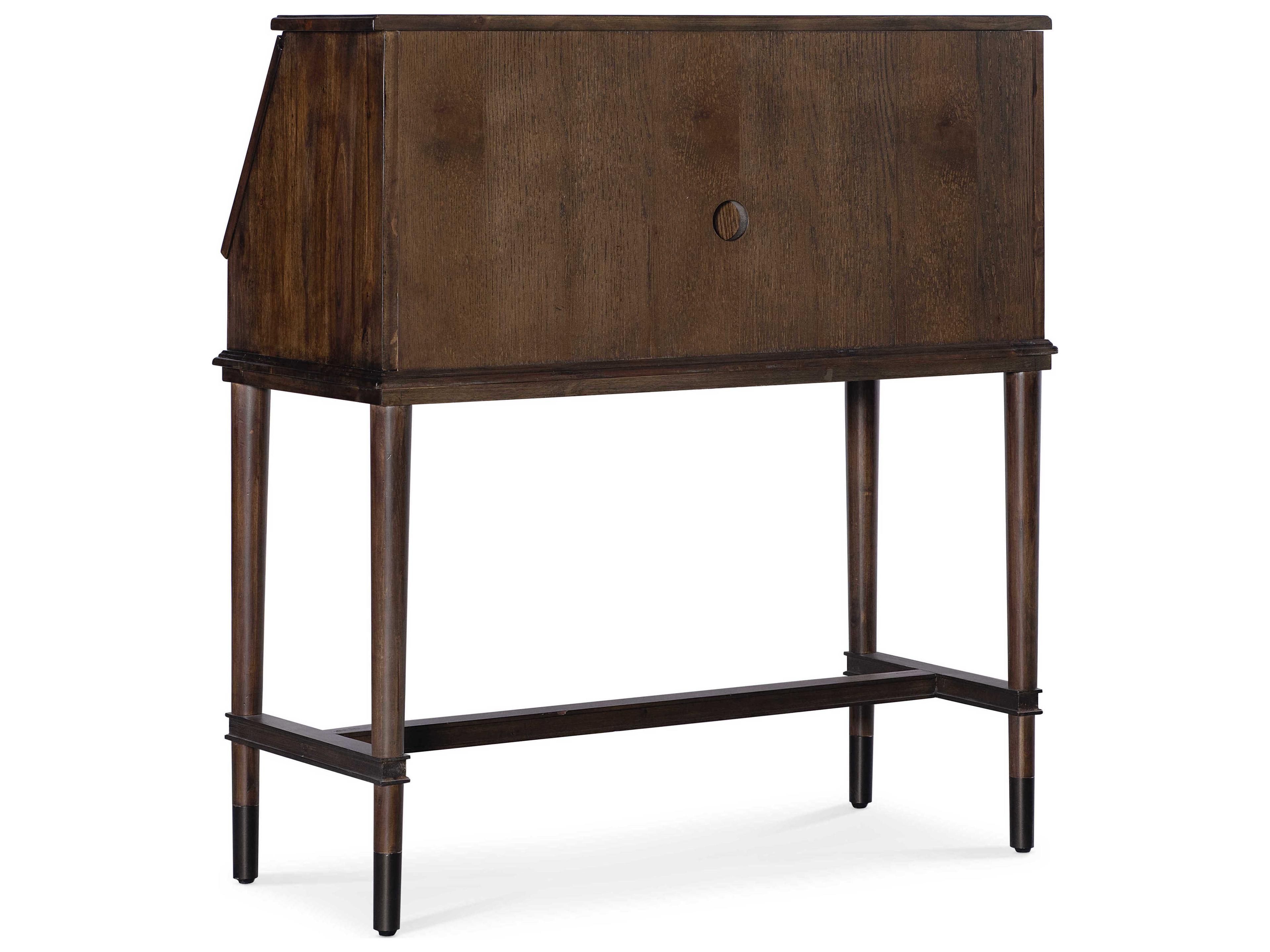 Hooker Furniture Commerce and Market Secretariat Dark Natural Brown Acacia Wood Secretary Desk