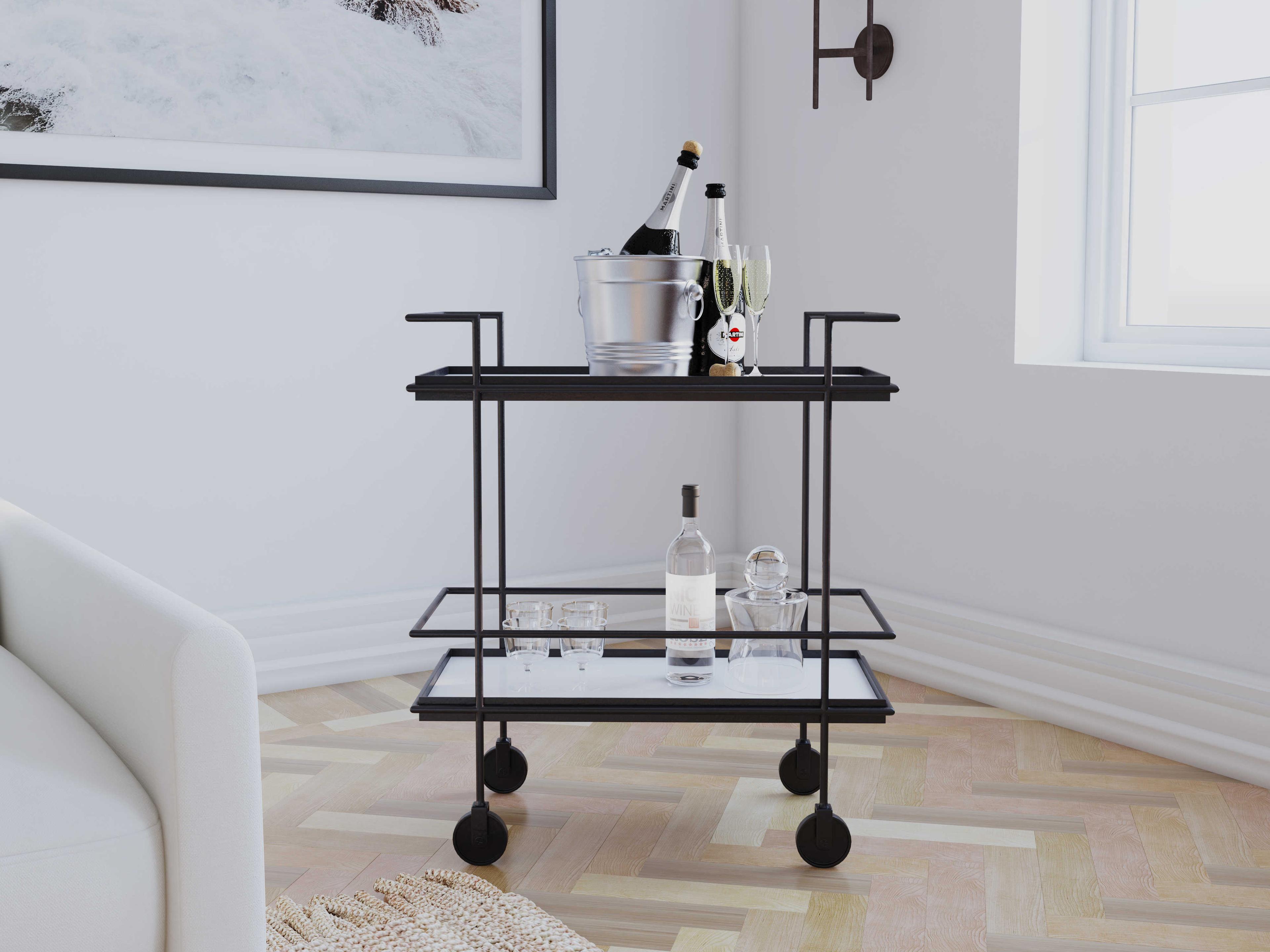 Luxecor Heritage Black Bar Cart