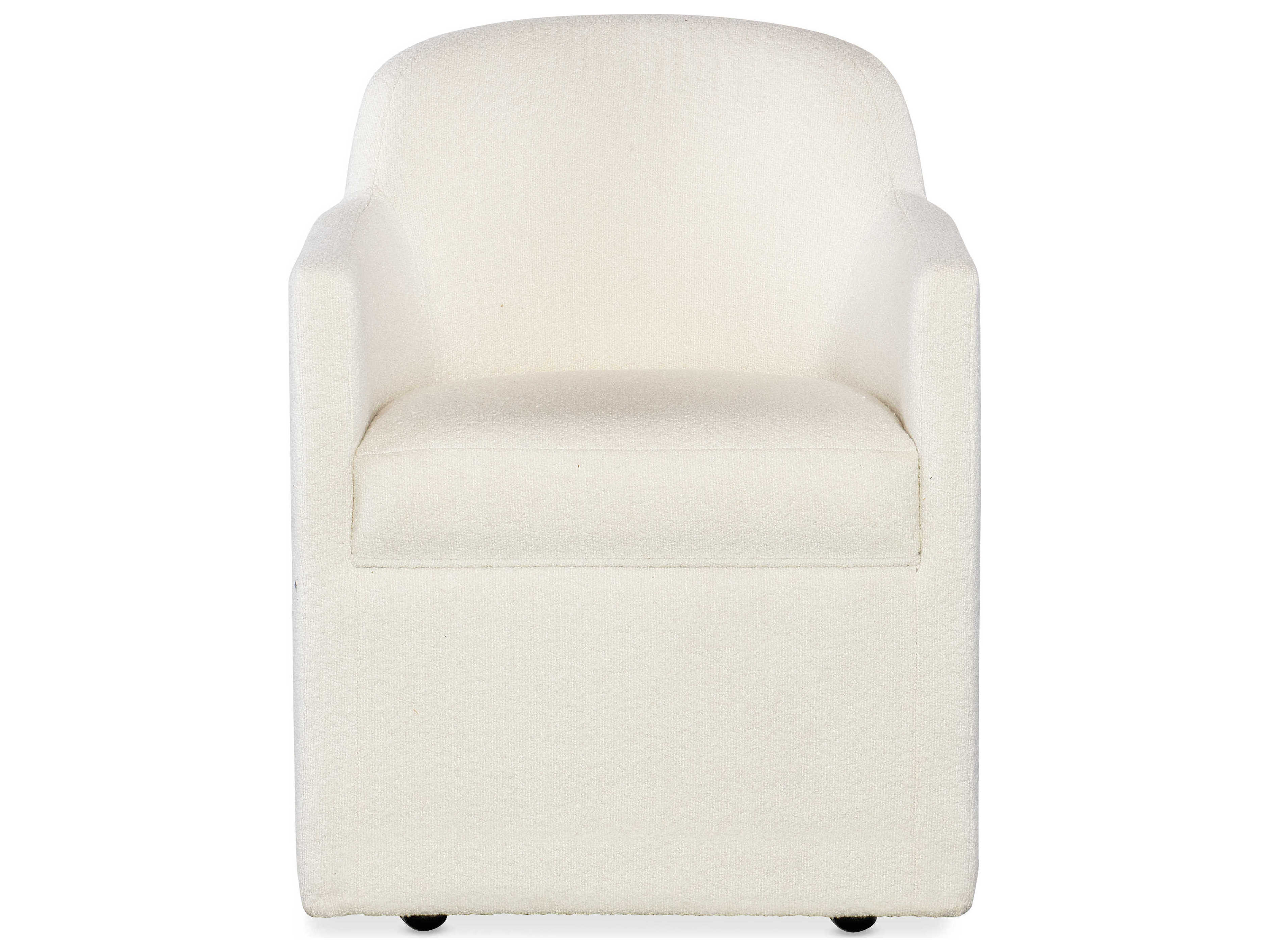 Hooker Furniture Commerce and Market Izabela Fabric White Upholstered Arm Dining Chair
