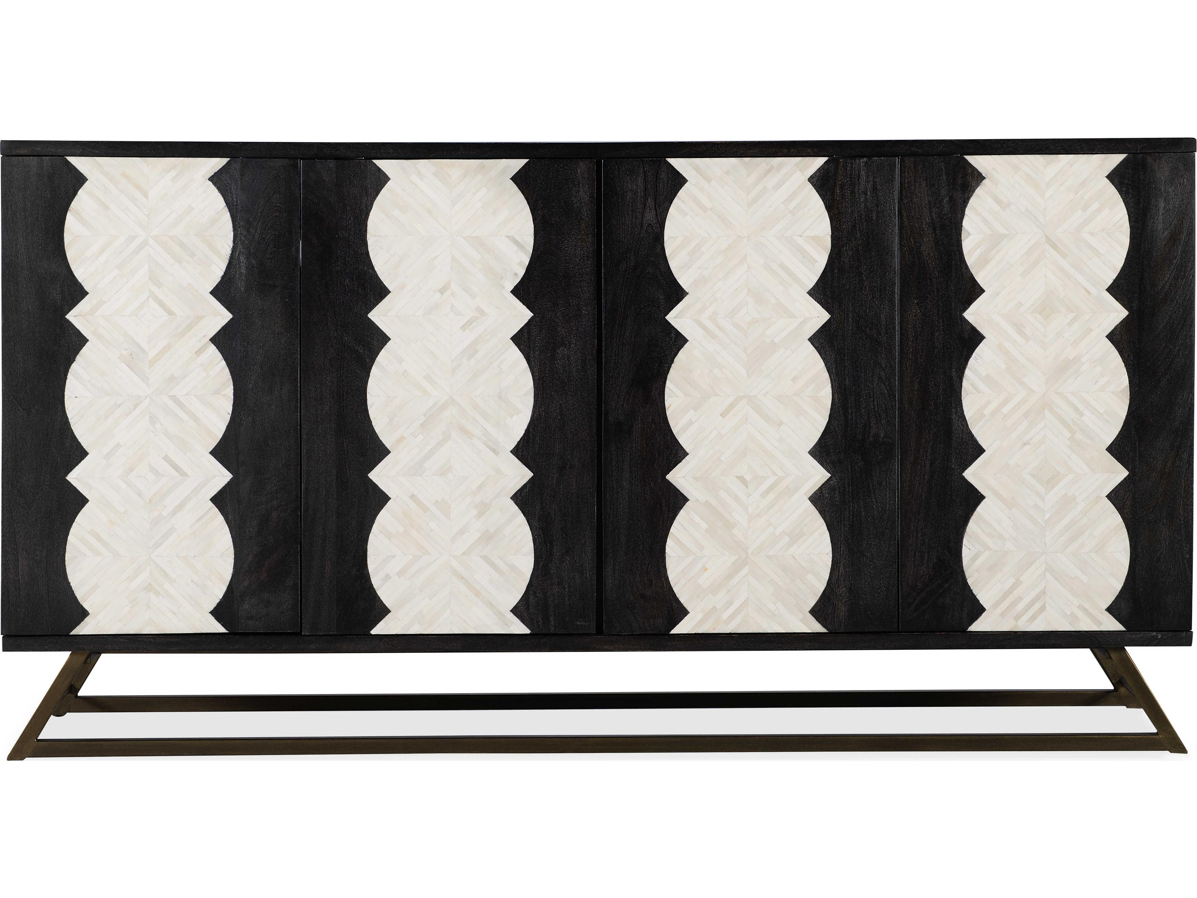 Hooker Furniture Commerce and Market Moroccan 72" Mango Wood Black Bone Inlay Credenza Sideboard