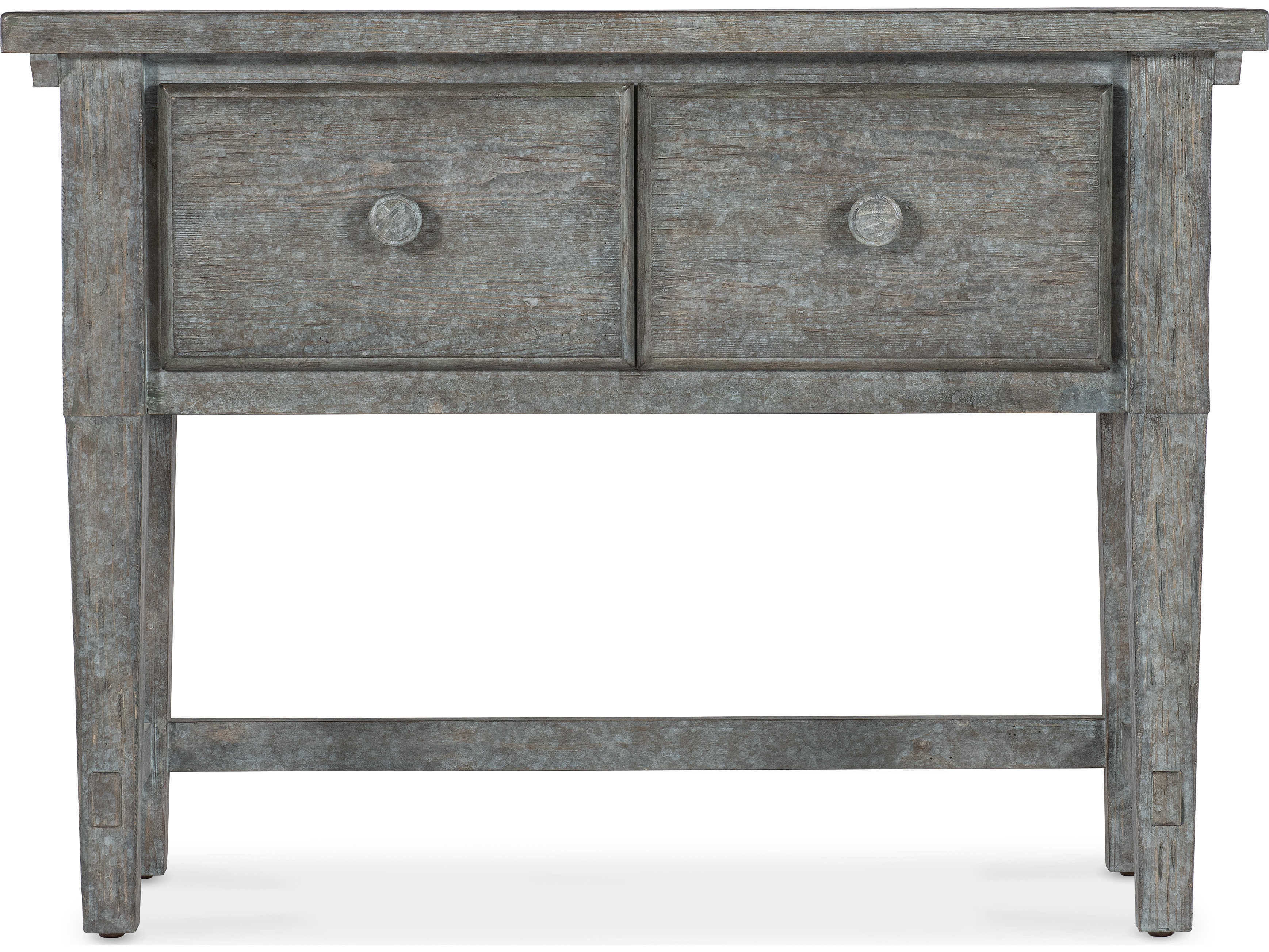 Hooker Furniture Commerce And Market Stonewashed Rectangular Wood Blue Console Table