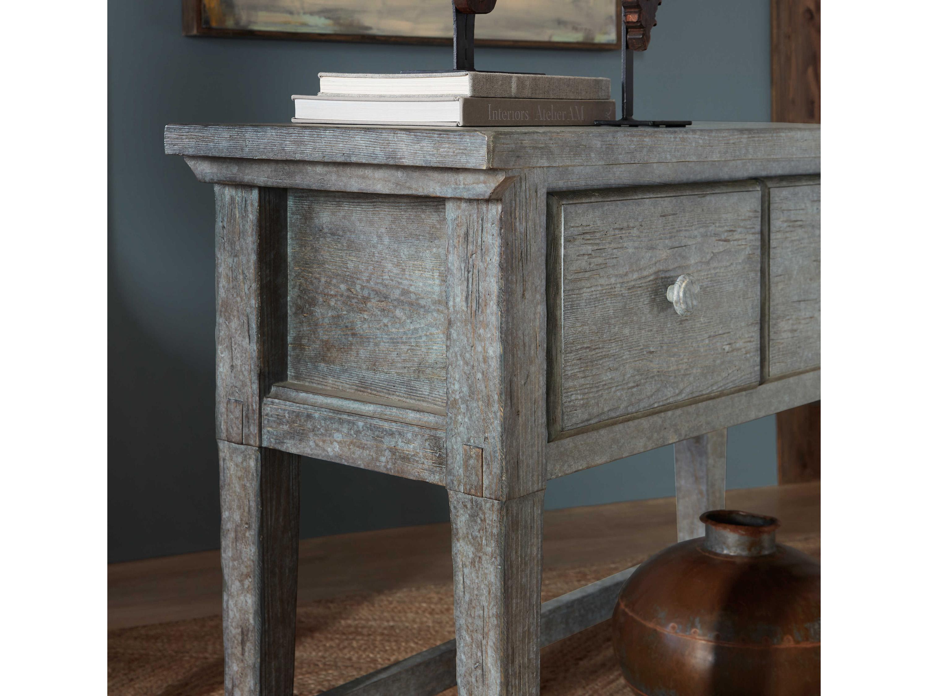 Hooker Furniture Commerce And Market Stonewashed Rectangular Wood Blue Console Table