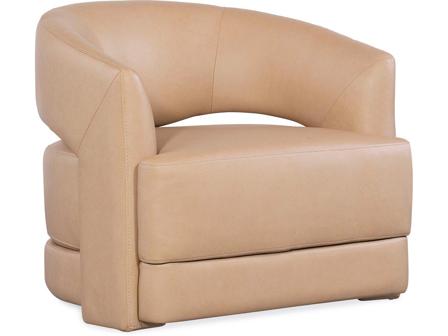 Hooker Furniture Cc Keys Swivel Beige Leather Accent Chair
