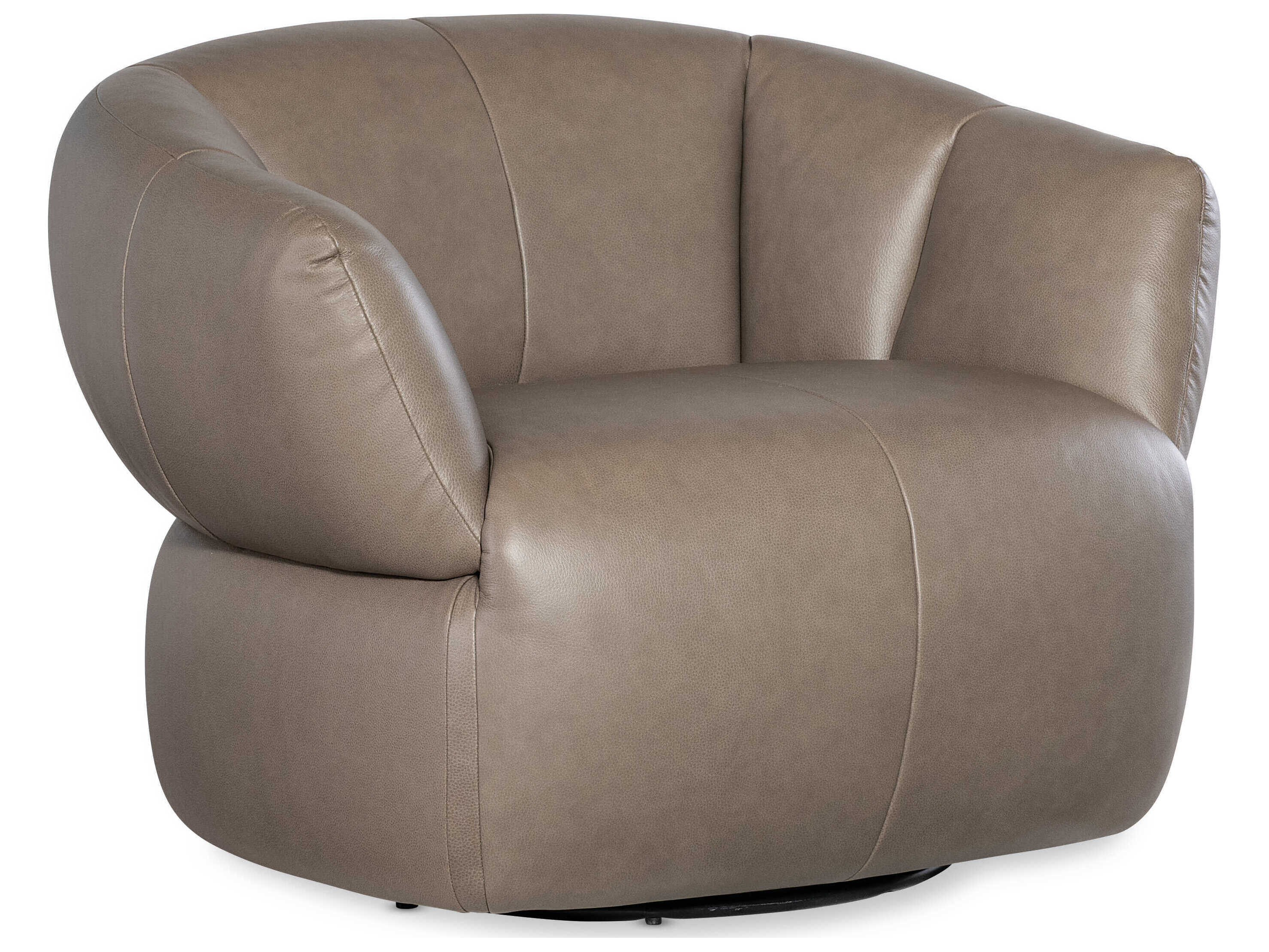 Hooker Furniture Cc Swivel Brown Leather Accent Chair