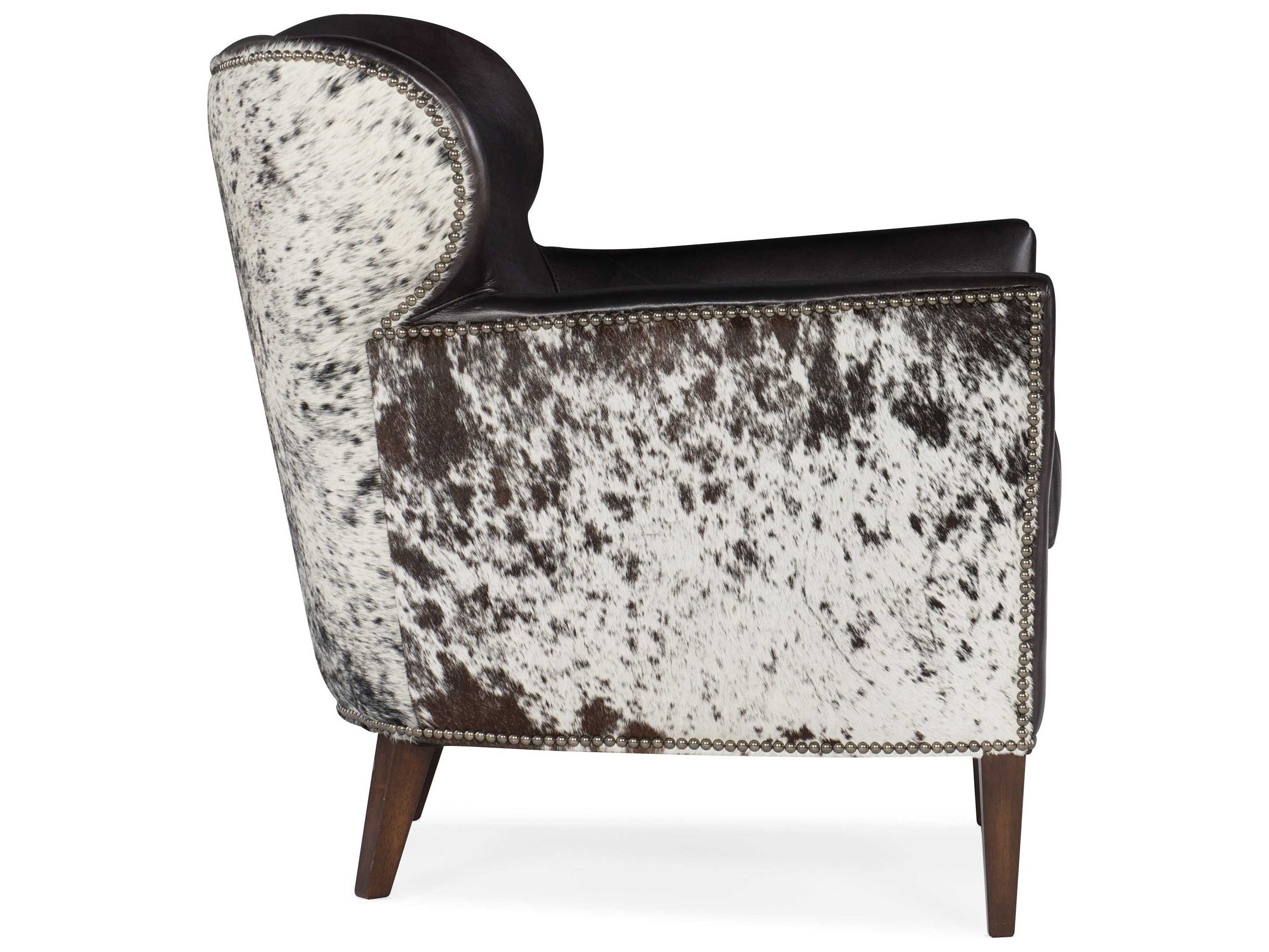 Hooker Furniture Kato Gray Leather Accent Chair with Salt Pepper Brindle