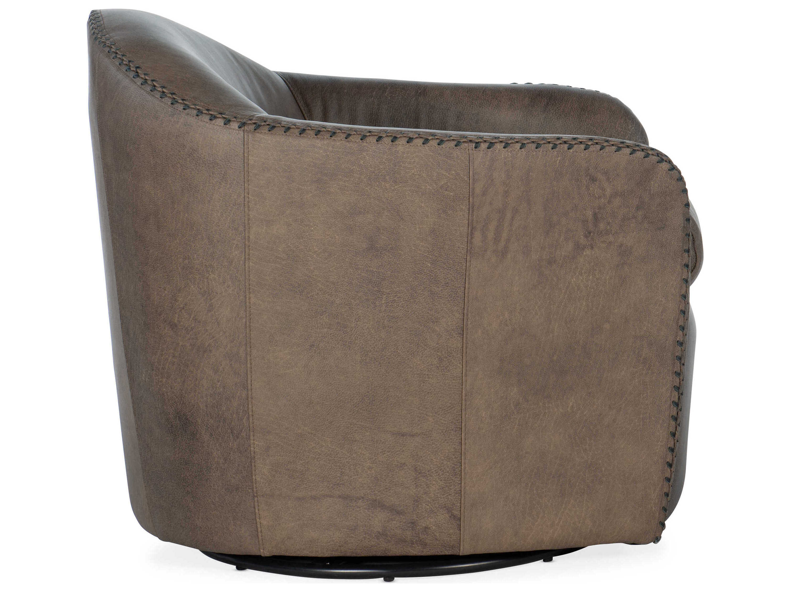 Hooker Furniture Cc Swivel Brown Leather Club Chair