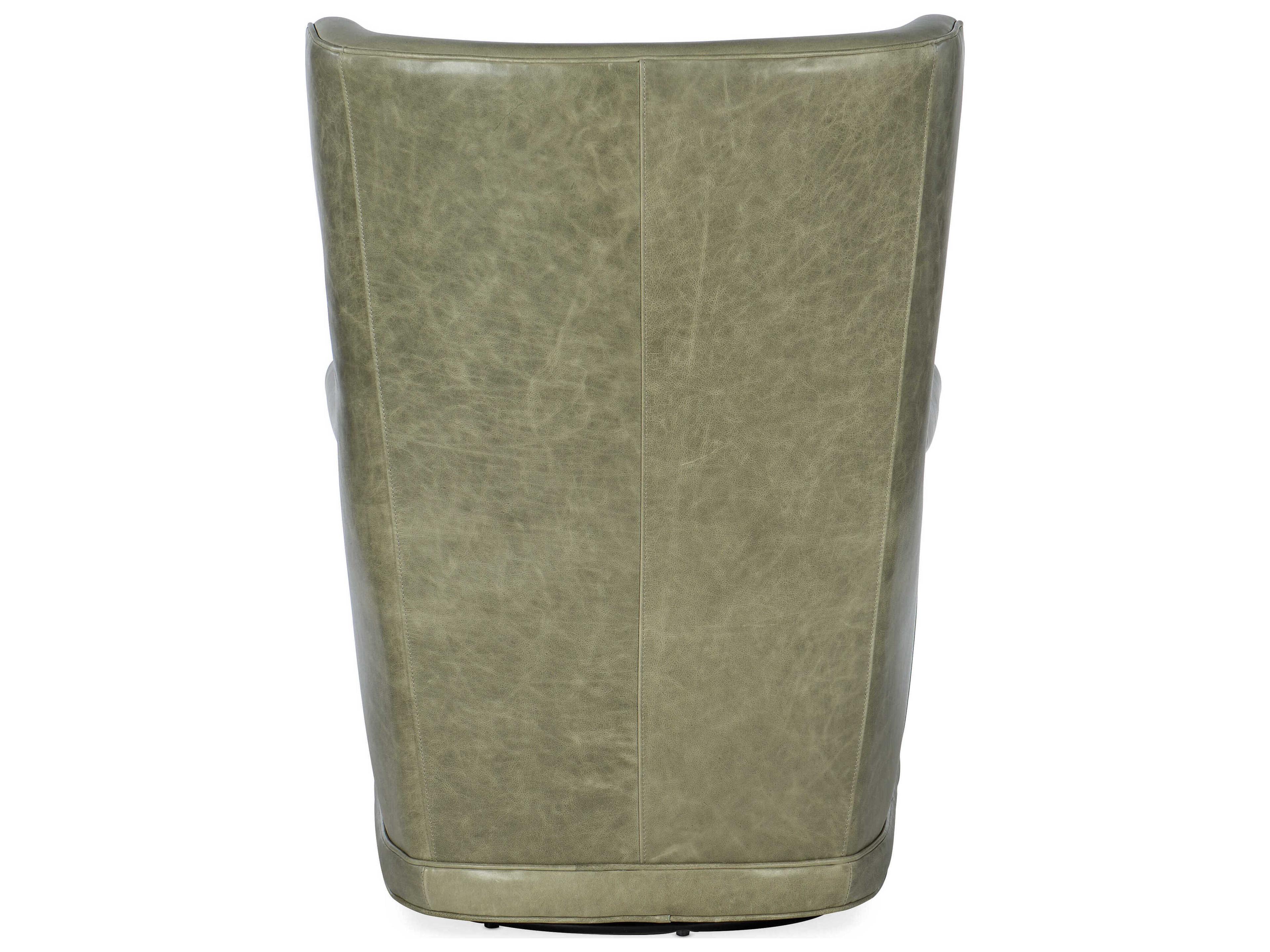 Hooker Furniture Cc Swivel Green Leather Club Chair