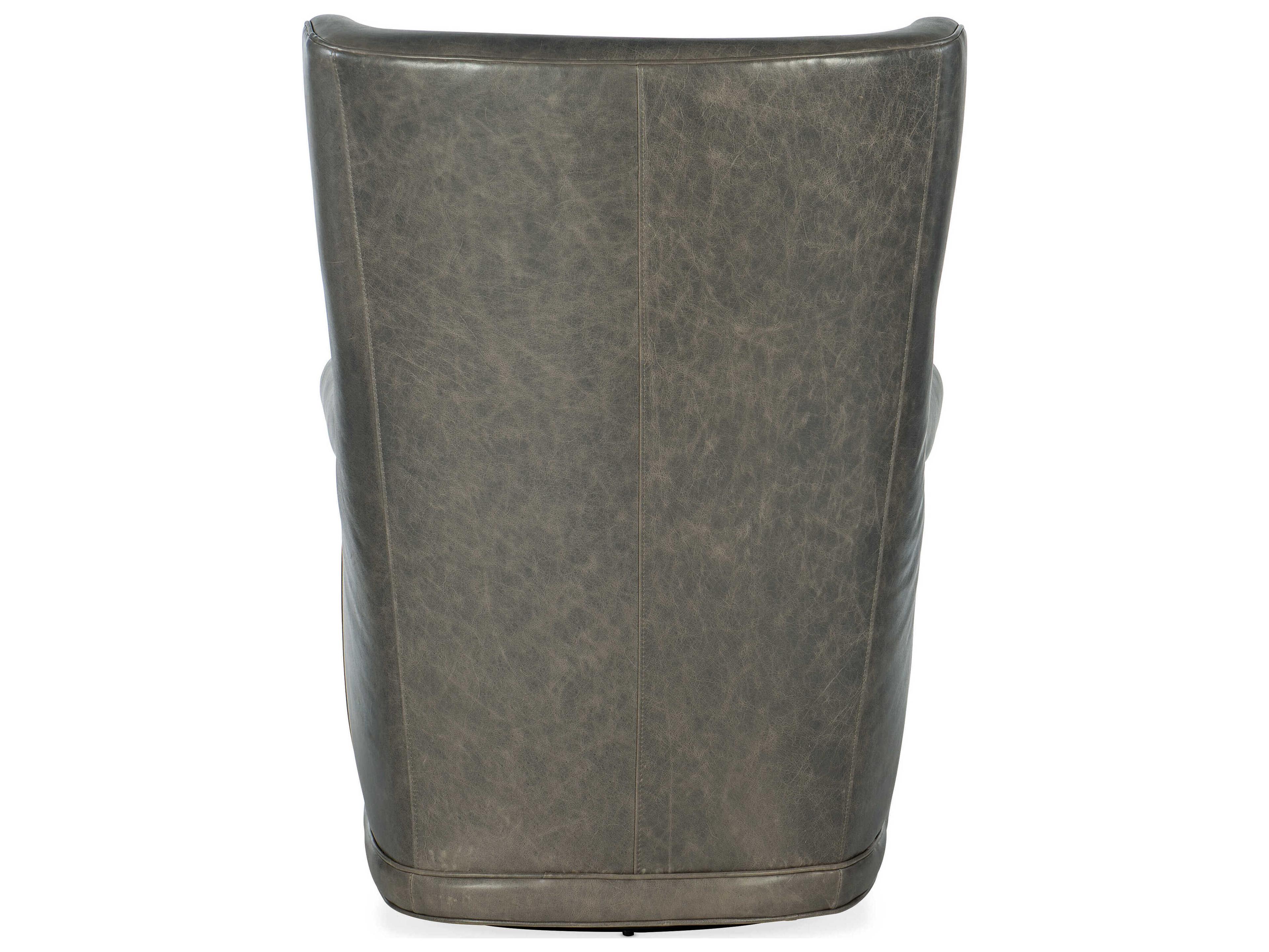 Hooker Furniture Cc Swivel Gray Leather Club Chair