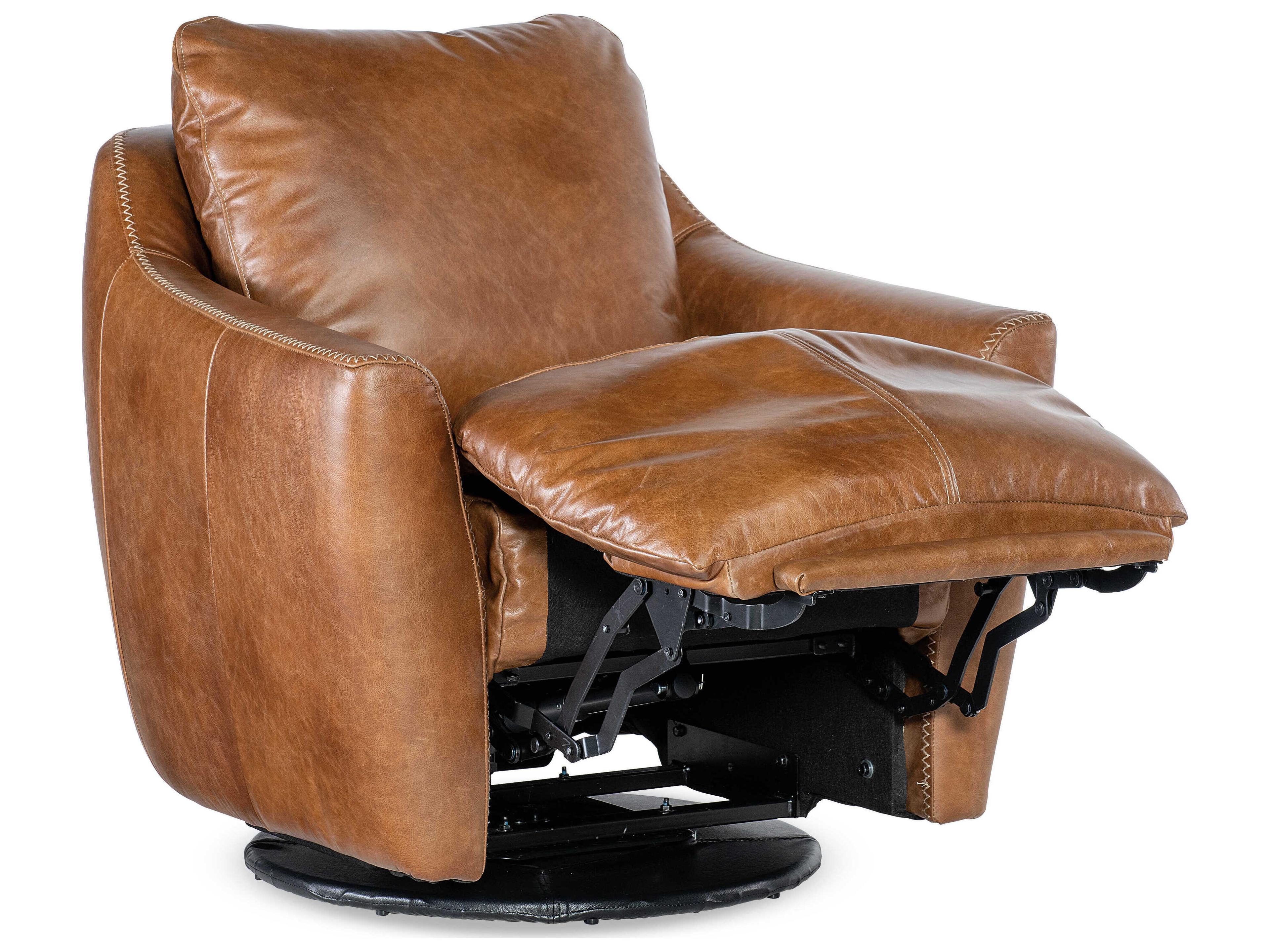 Hooker Furniture Cc Beau Swivel Brown Leather Accent Chair