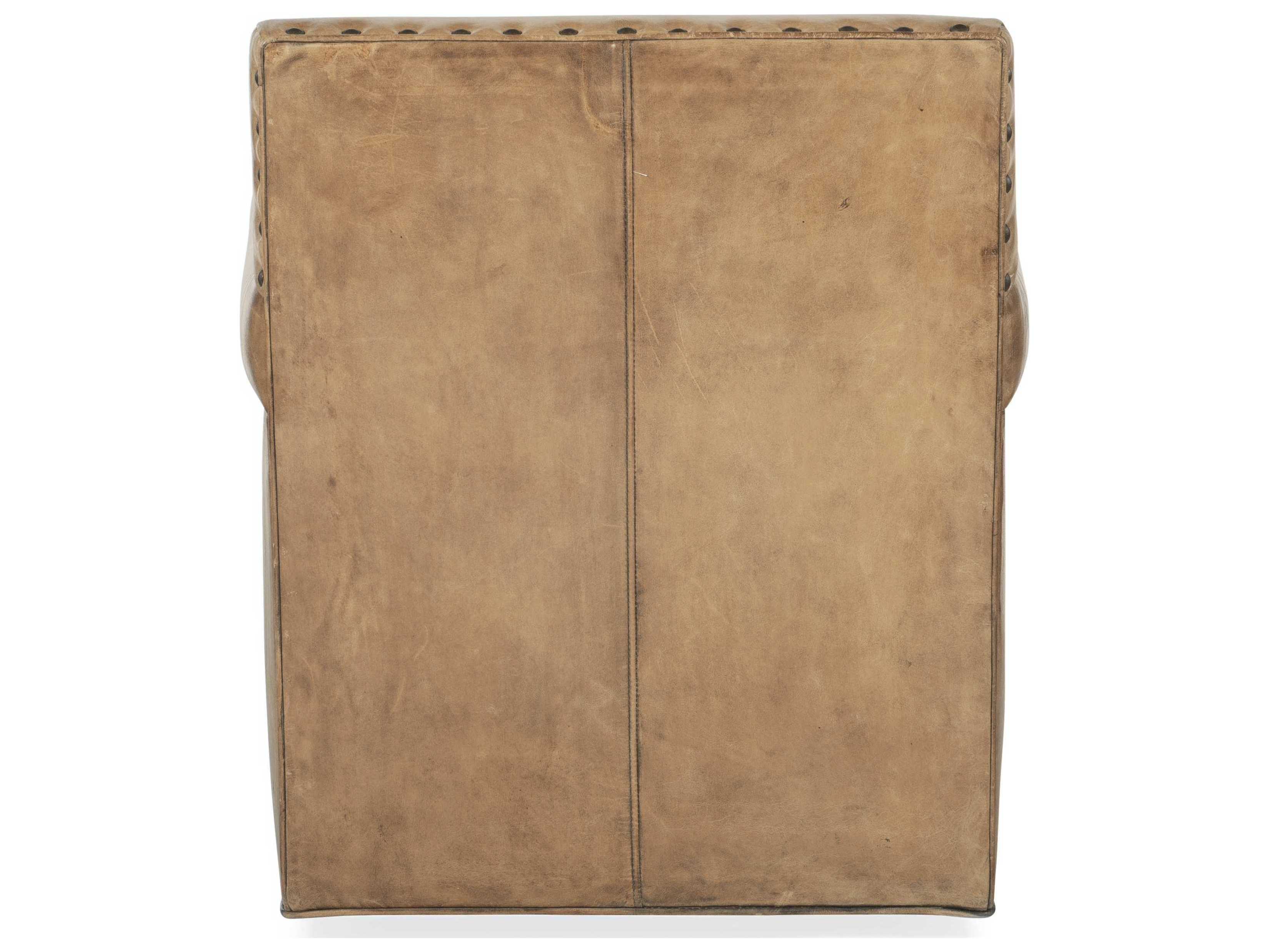 Luxecor Potter Swivel Brown Leather Club Chair