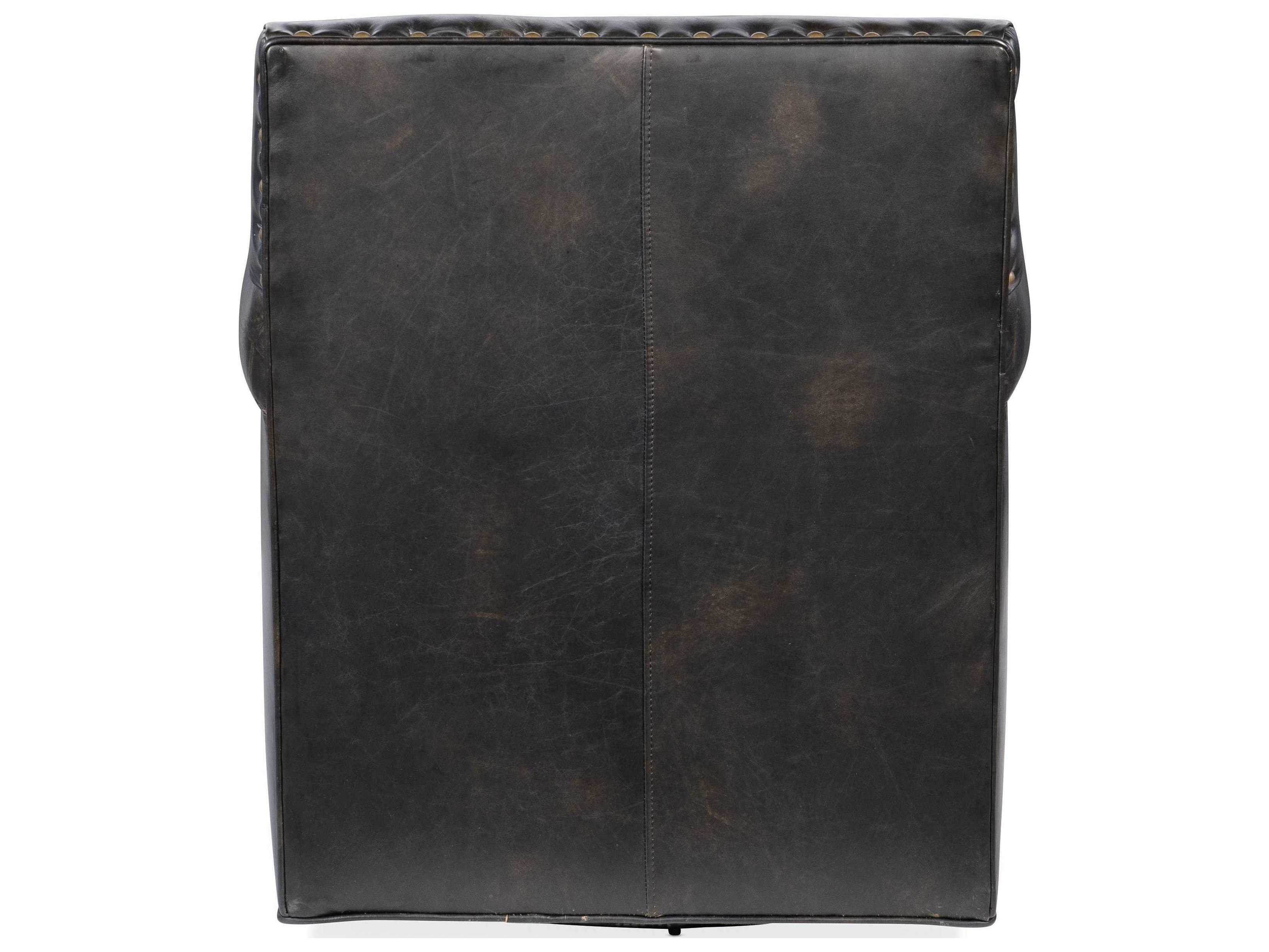 Hooker Furniture Potter Swivel Black Leather Club Chair