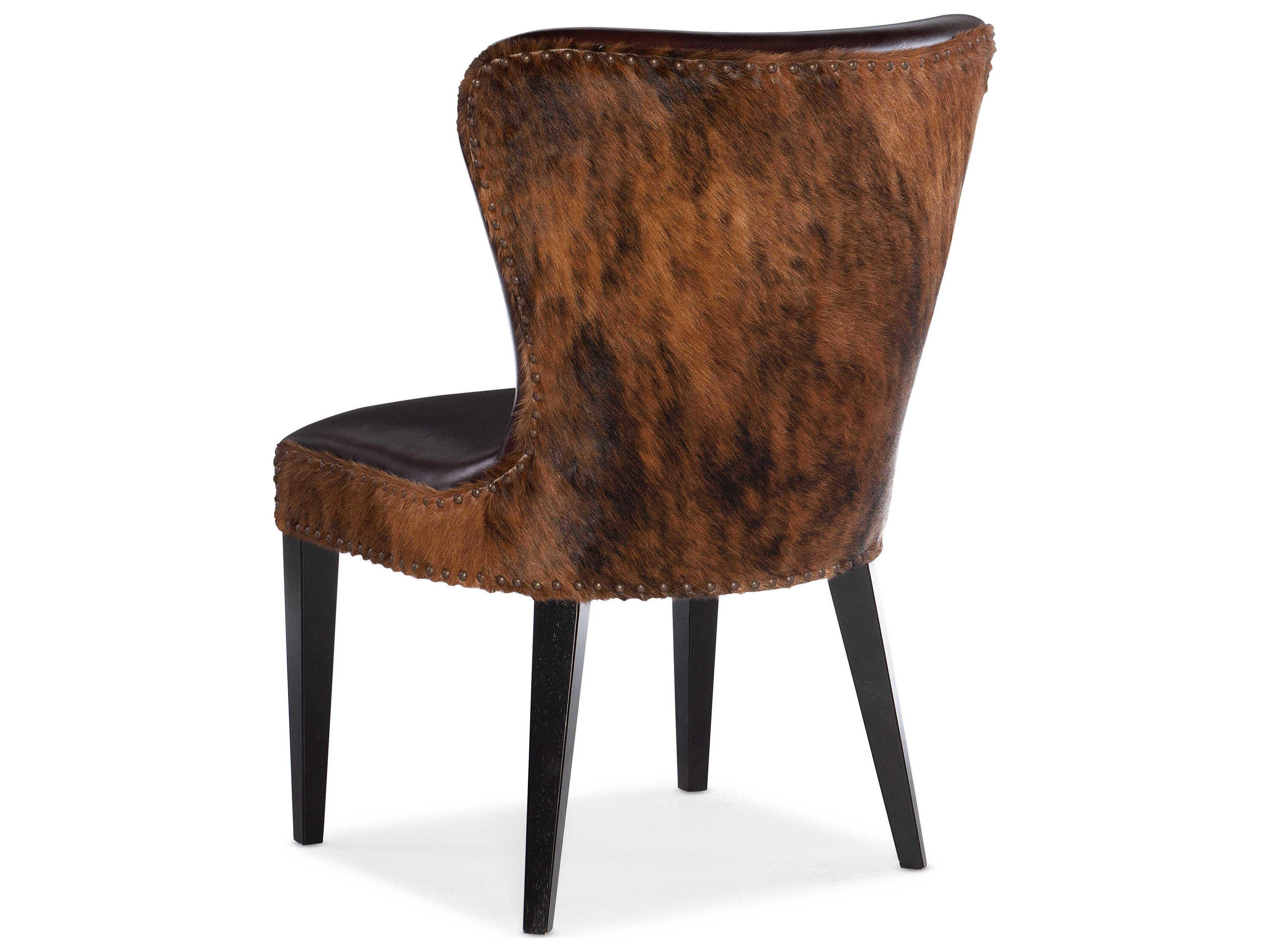 Hooker Furniture Kale Leather Brown Upholstered Side Dining Chair