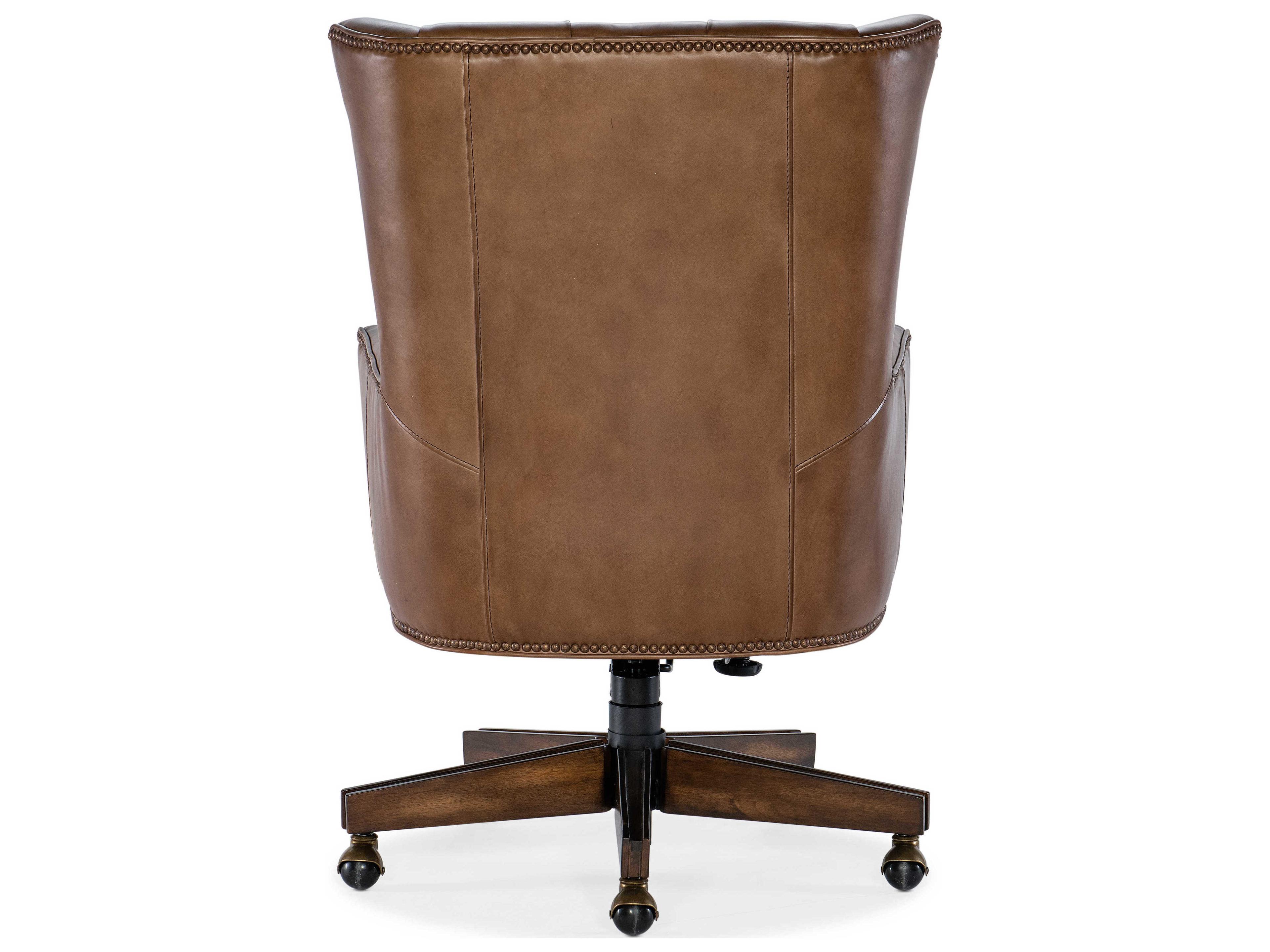 Luxecor Finley Brown Leather Adjustable Executive Desk Chair