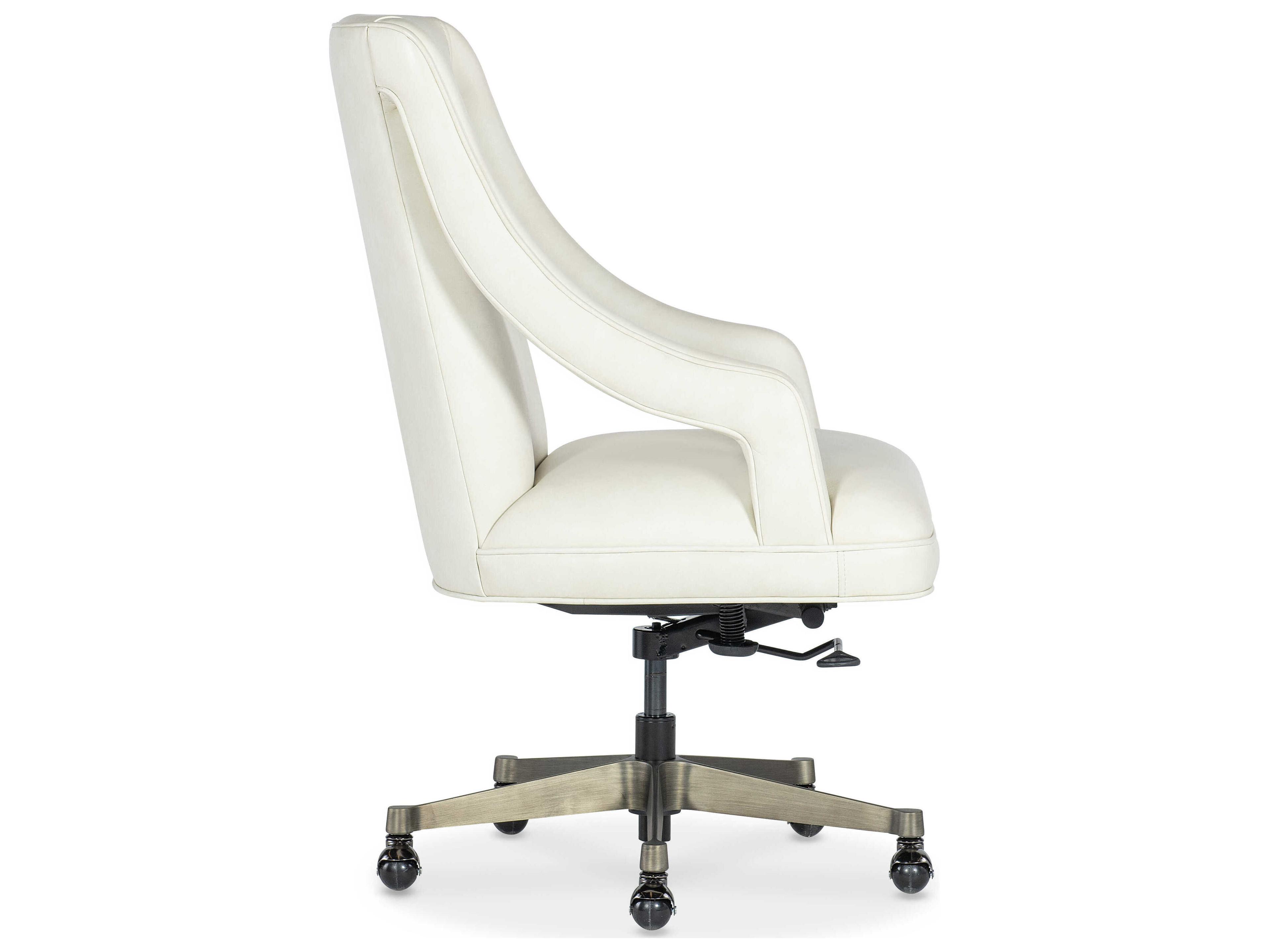 Hooker Furniture Ec Meira White Leather Adjustable Swivel Tilt Executive Desk Chair