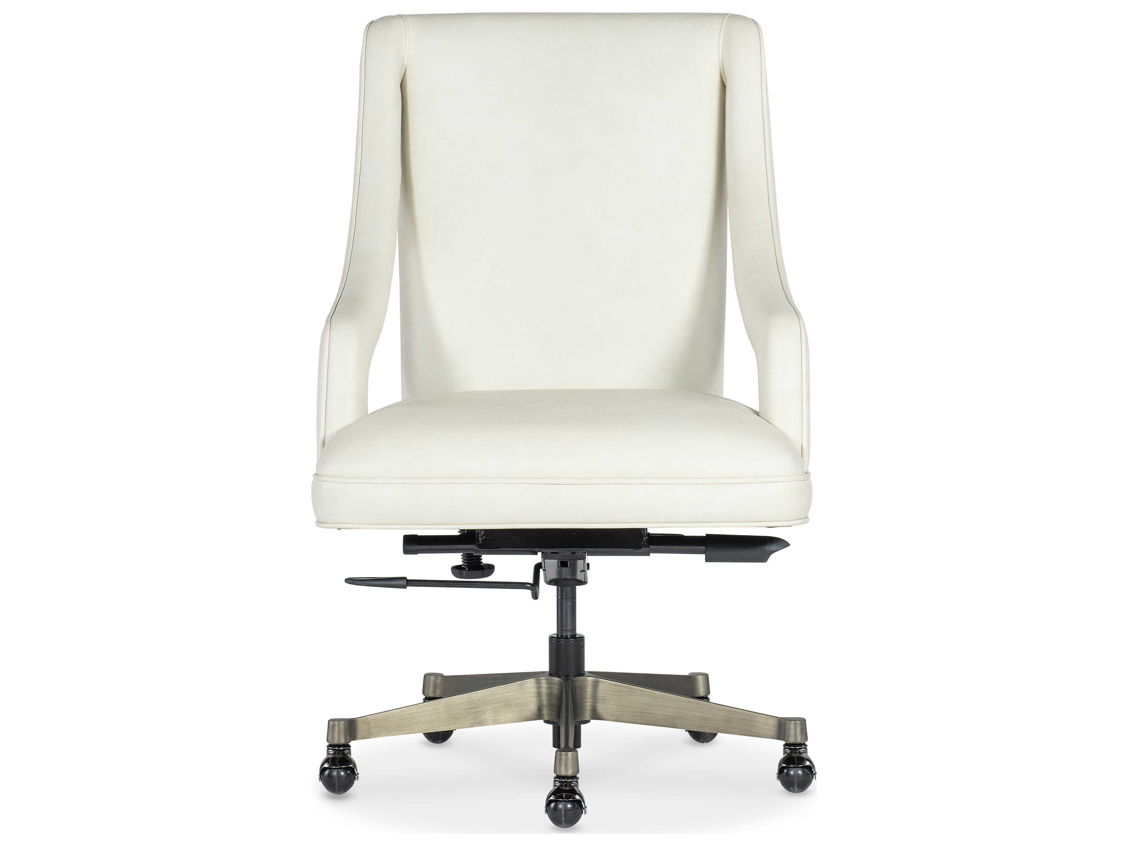 Hooker Furniture Ec Meira White Leather Adjustable Swivel Tilt Executive Desk Chair