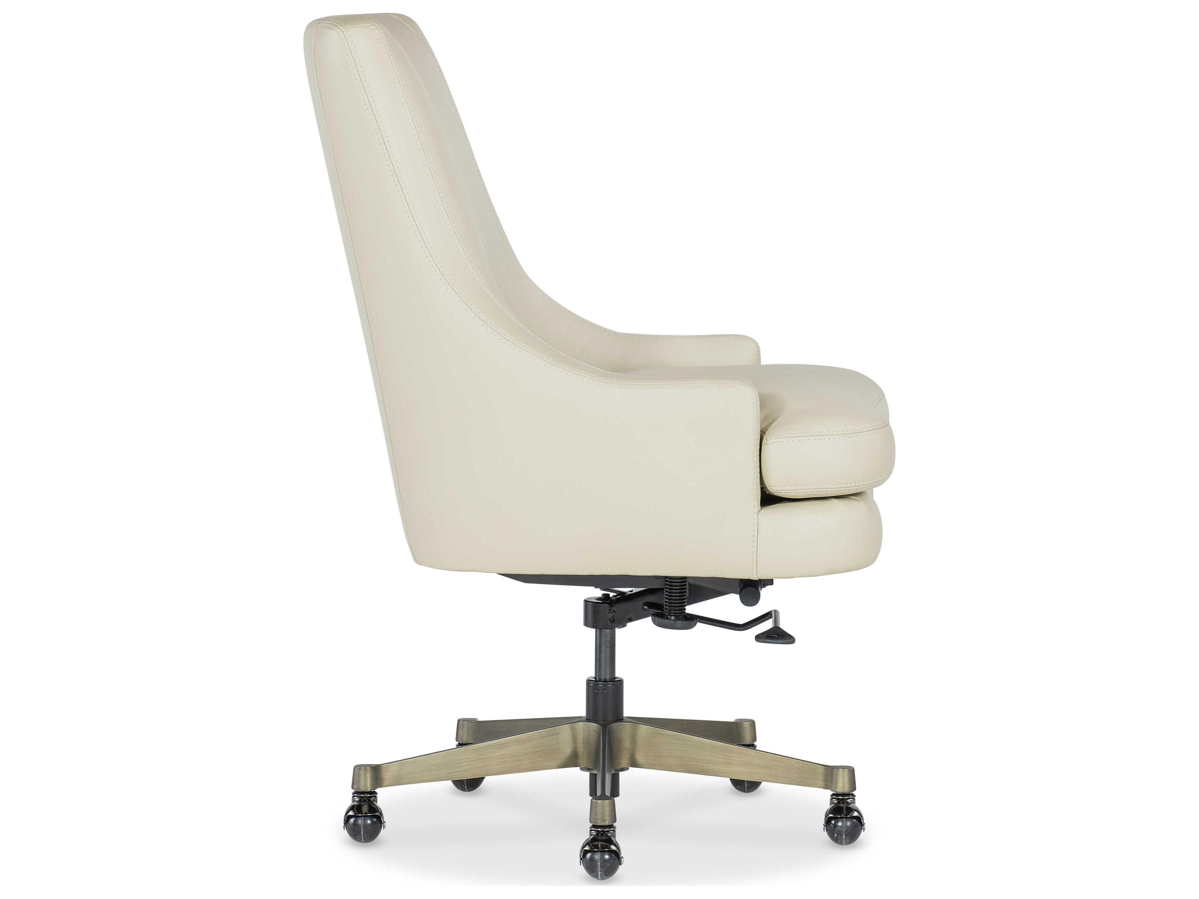 Hooker Furniture Ec Paula Beige Leather Adjustable Swivel Tilt Executive Desk Chair