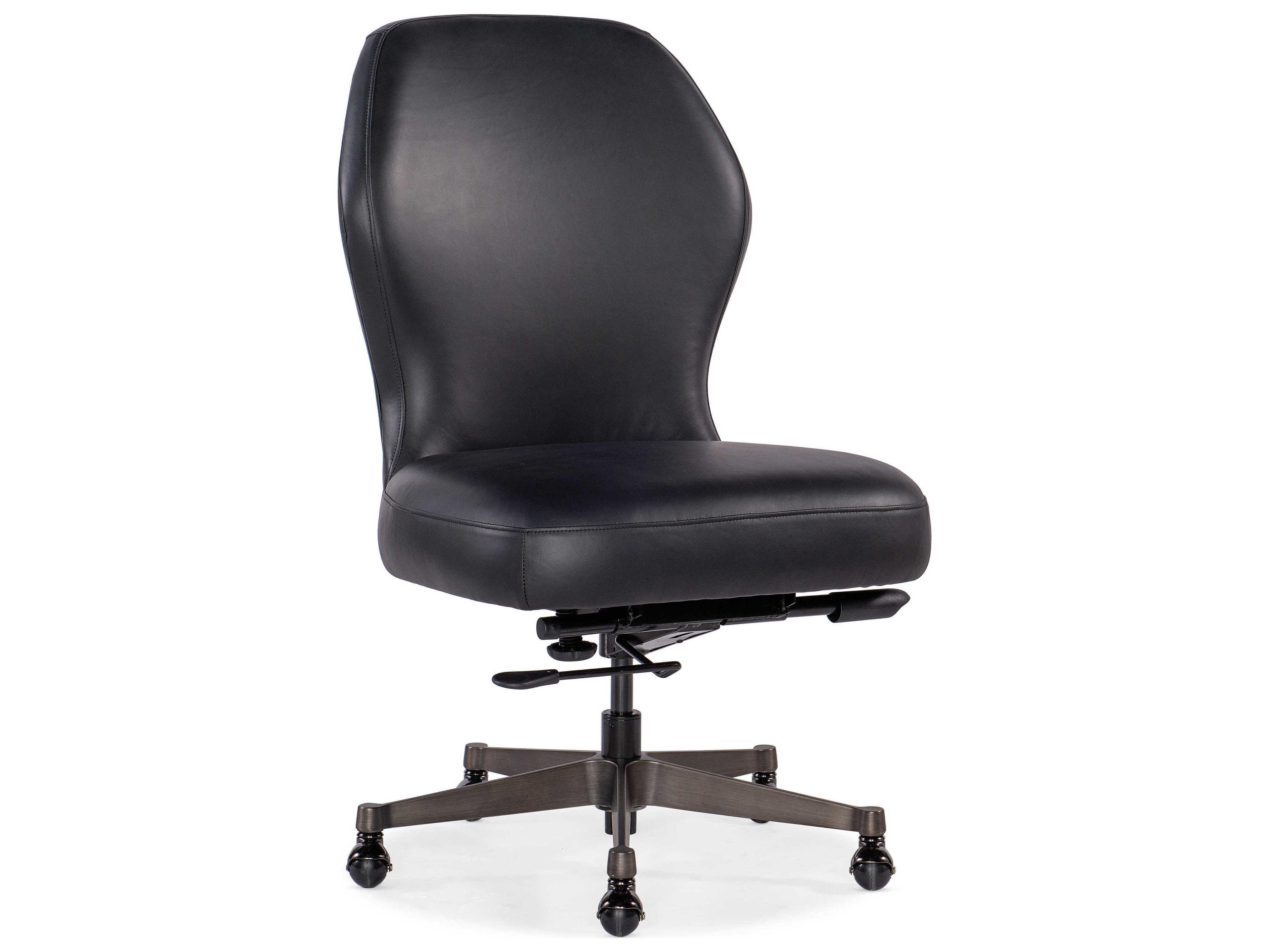 Hooker Furniture Black Leather Adjustable Swivel Tilt Computer Office Chair