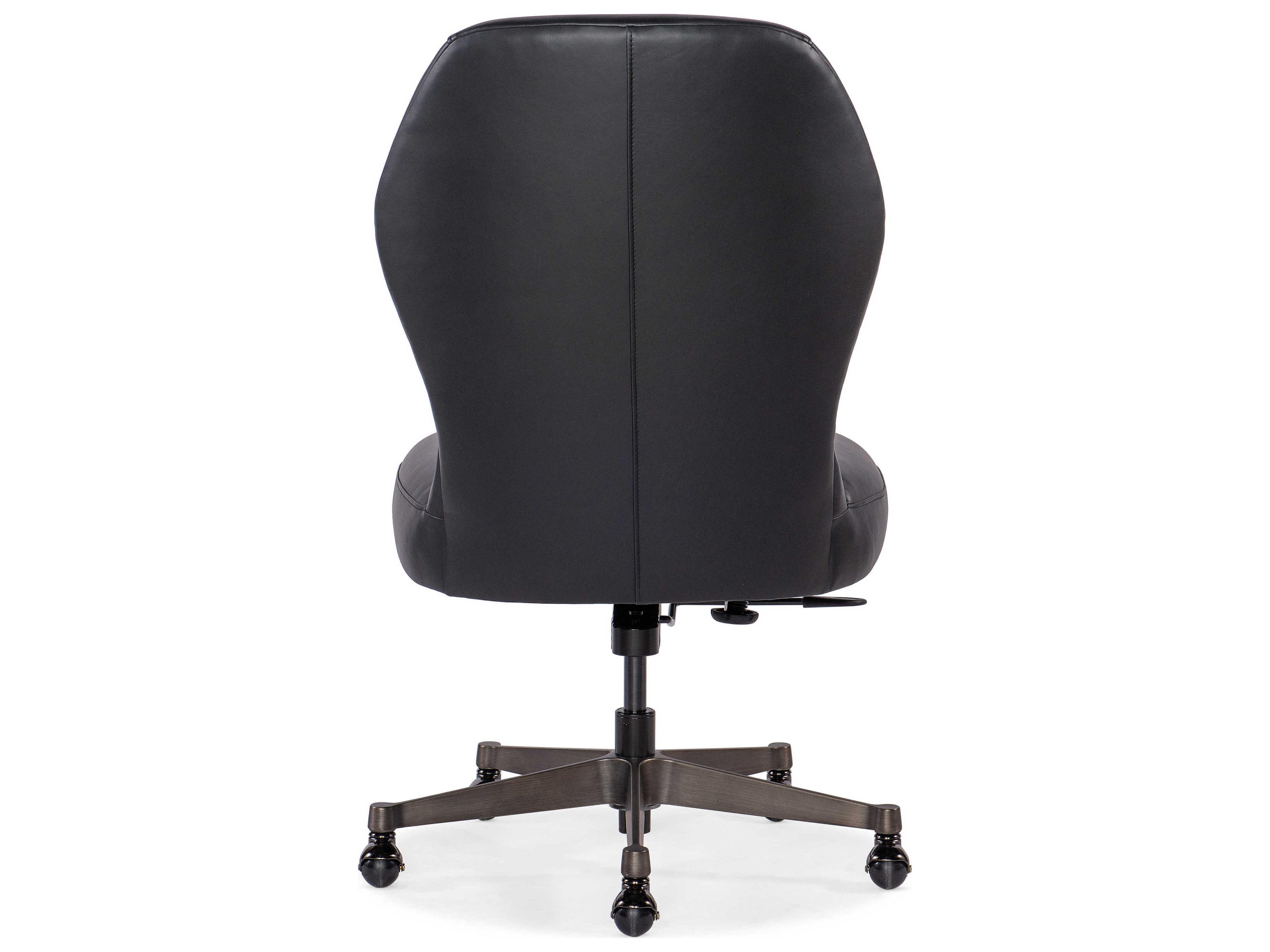 Hooker Furniture Black Leather Adjustable Swivel Tilt Computer Office Chair