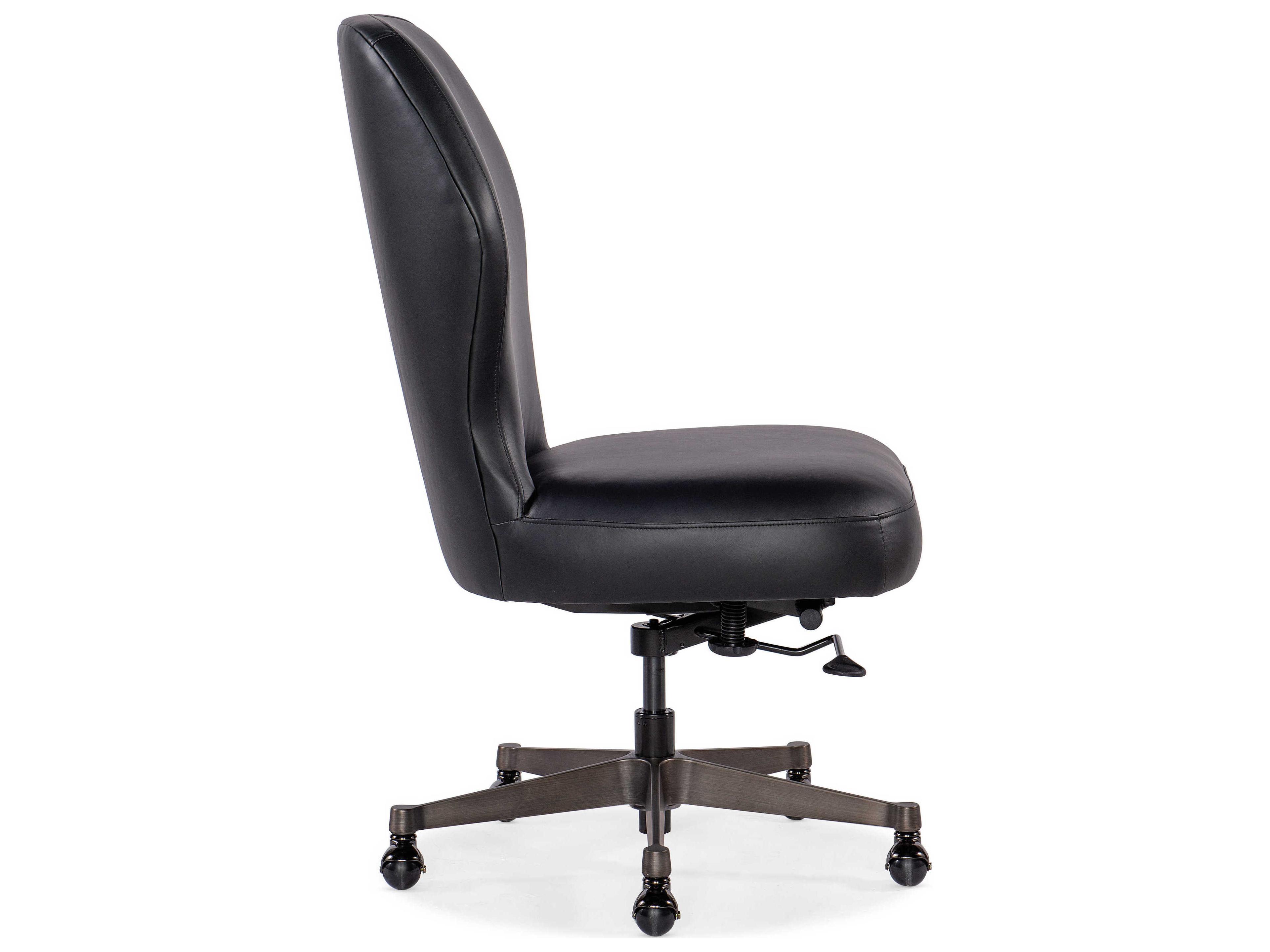 Hooker Furniture Black Leather Adjustable Swivel Tilt Computer Office Chair