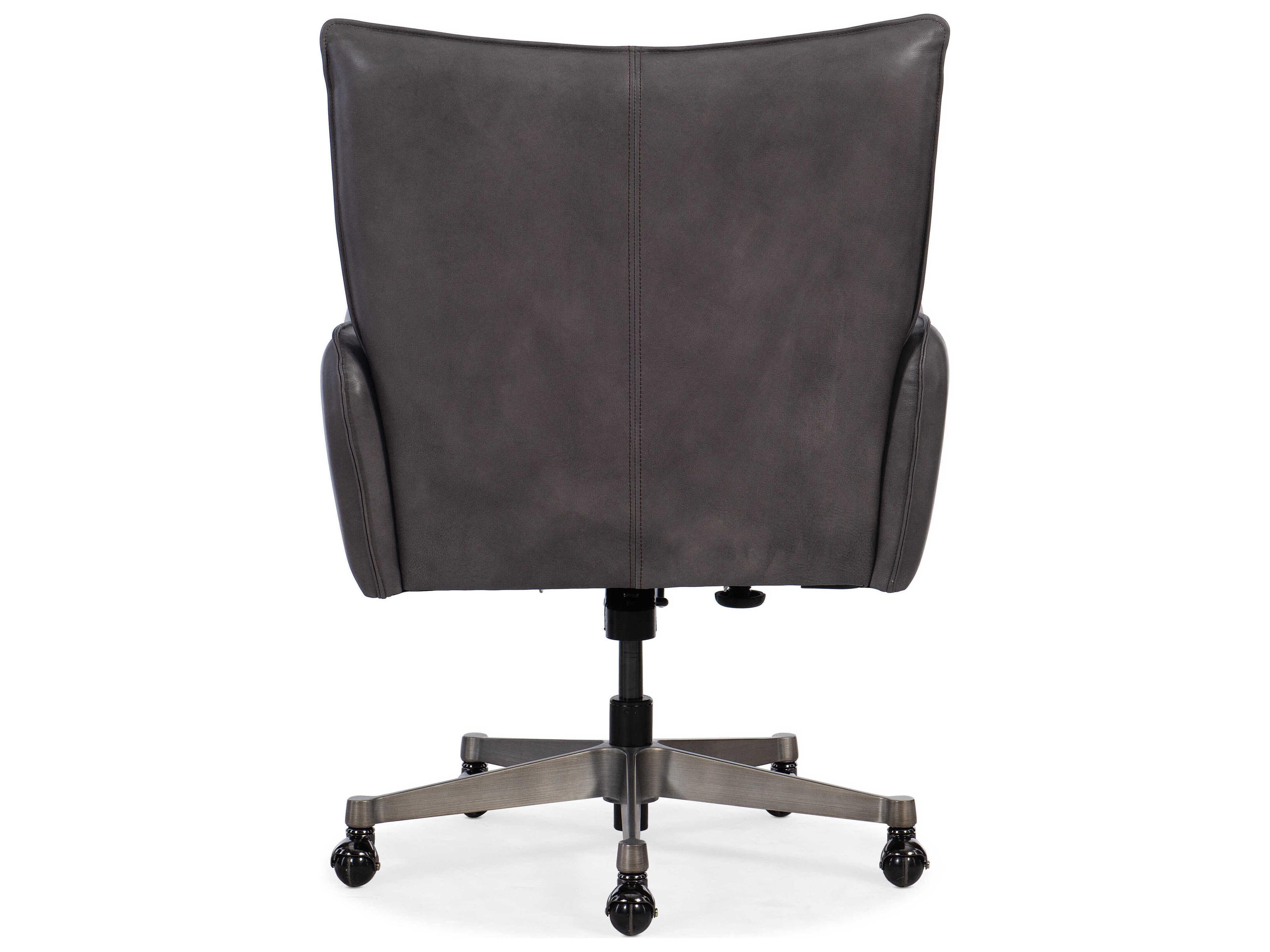 Hooker Furniture Ec Gray Leather Adjustable Swivel Executive Desk Chair