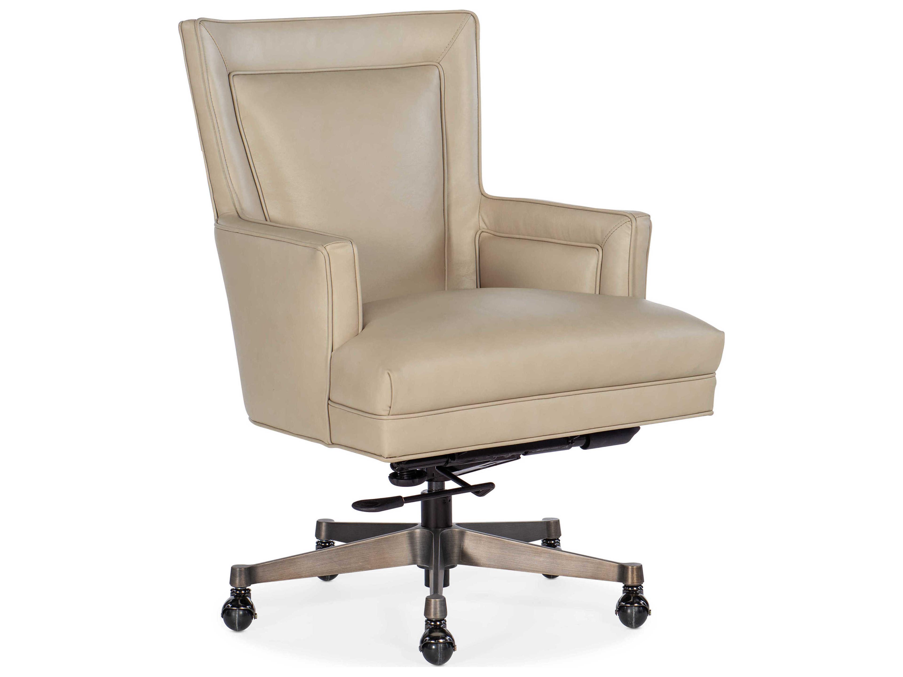 Hooker Furniture Rosa Beige Leather Adjustable Swivel Tilt Executive Desk Chair