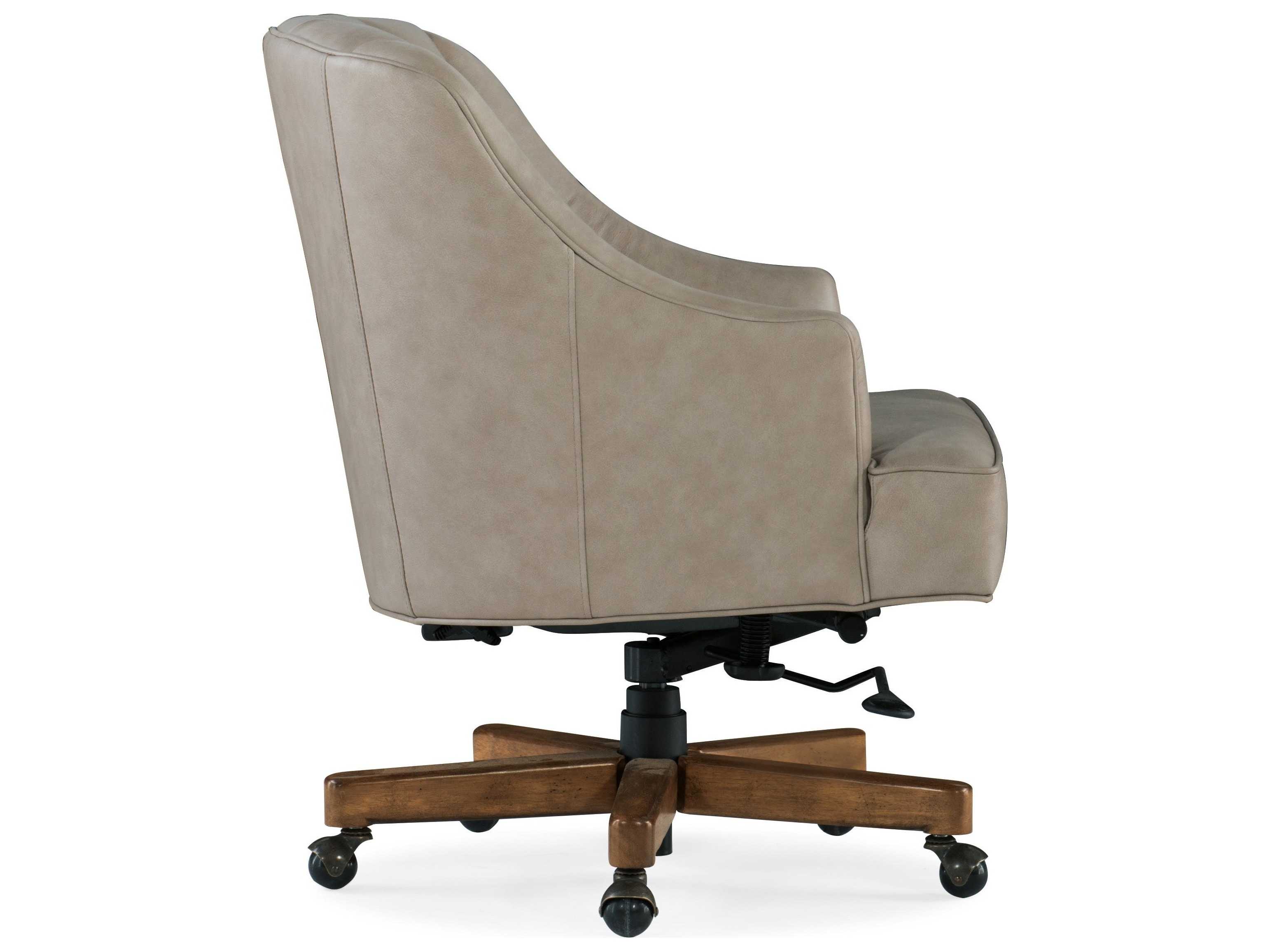 Luxecor Haider Beige Leather Adjustable Swivel Tilt Executive Desk Chair