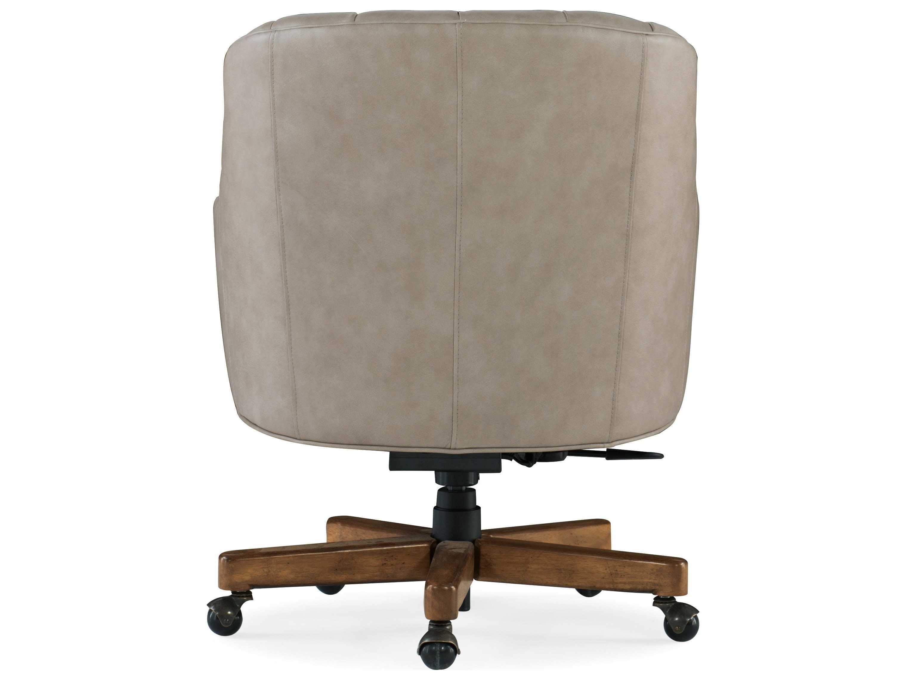 Luxecor Haider Beige Leather Adjustable Swivel Tilt Executive Desk Chair