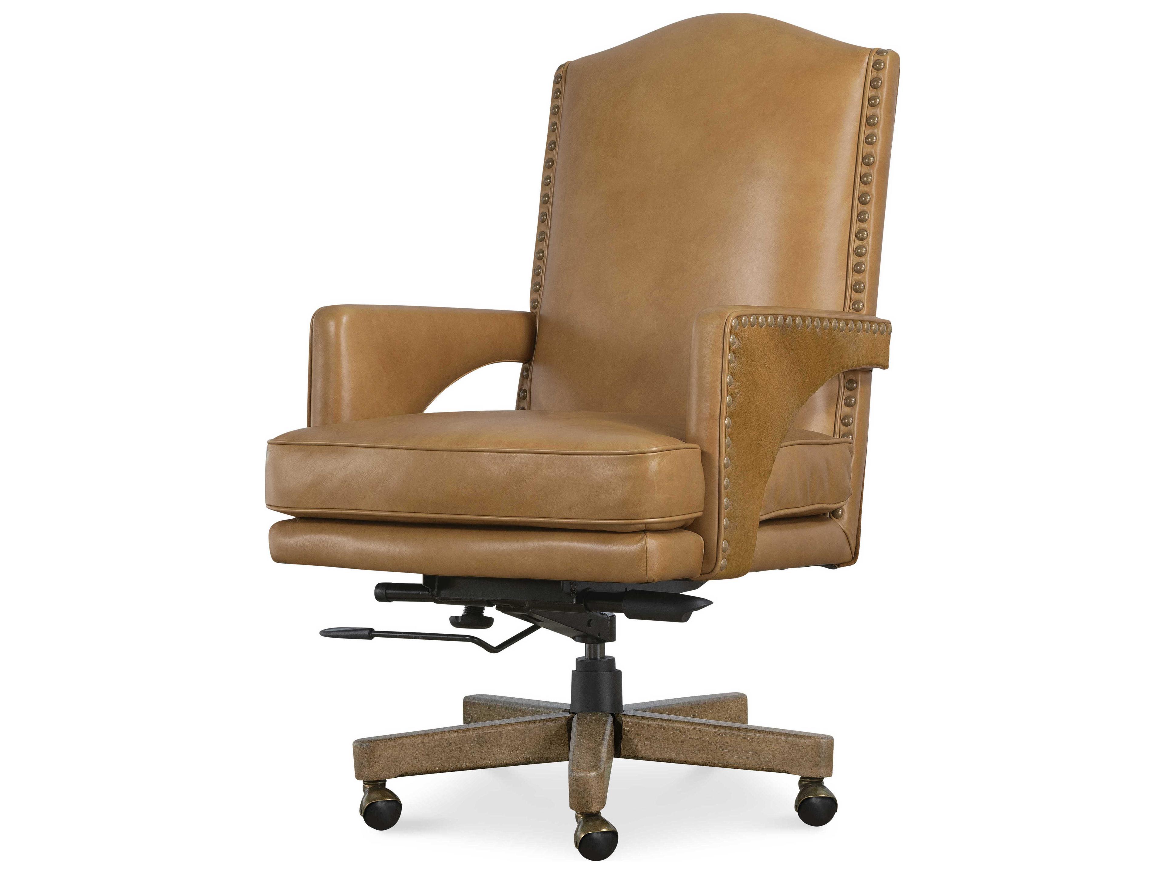 Hooker Furniture Ec Brown Leather Adjustable Executive Desk Chair