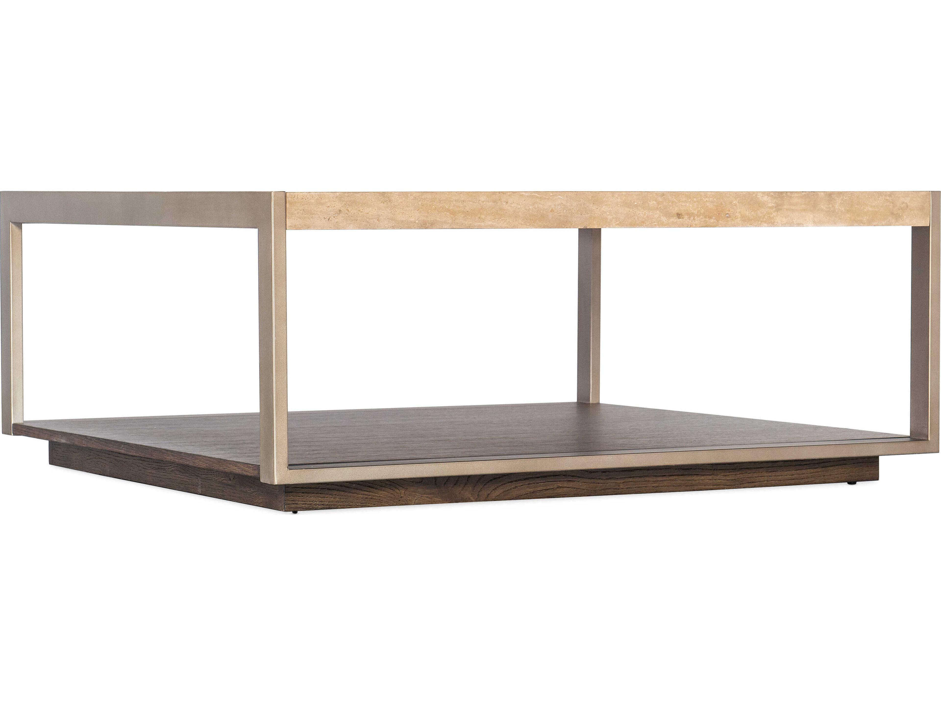 Hooker Furniture Hammon Square Marble Oak Coffee Table
