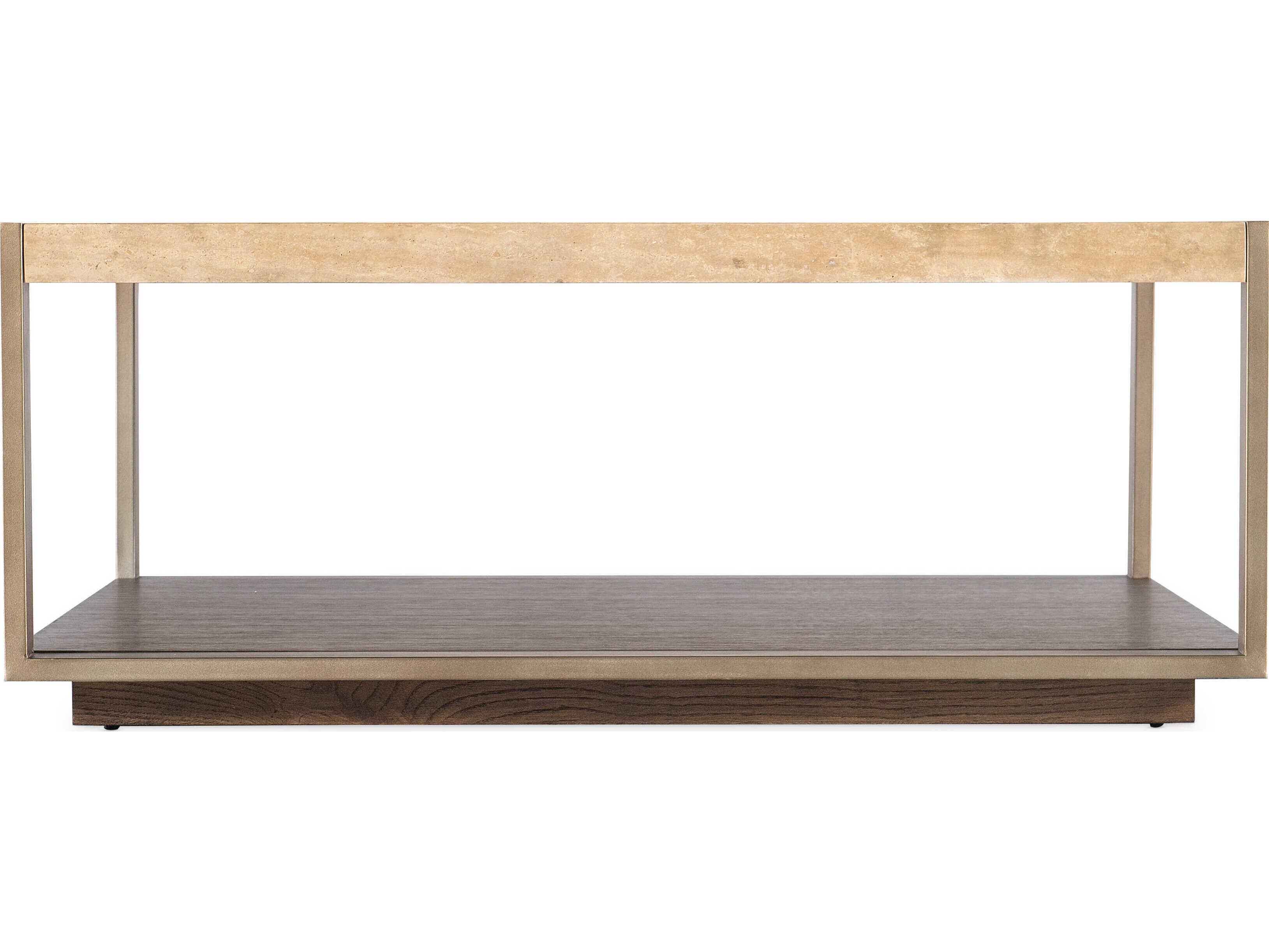 Hooker Furniture Hammon Square Marble Oak Coffee Table