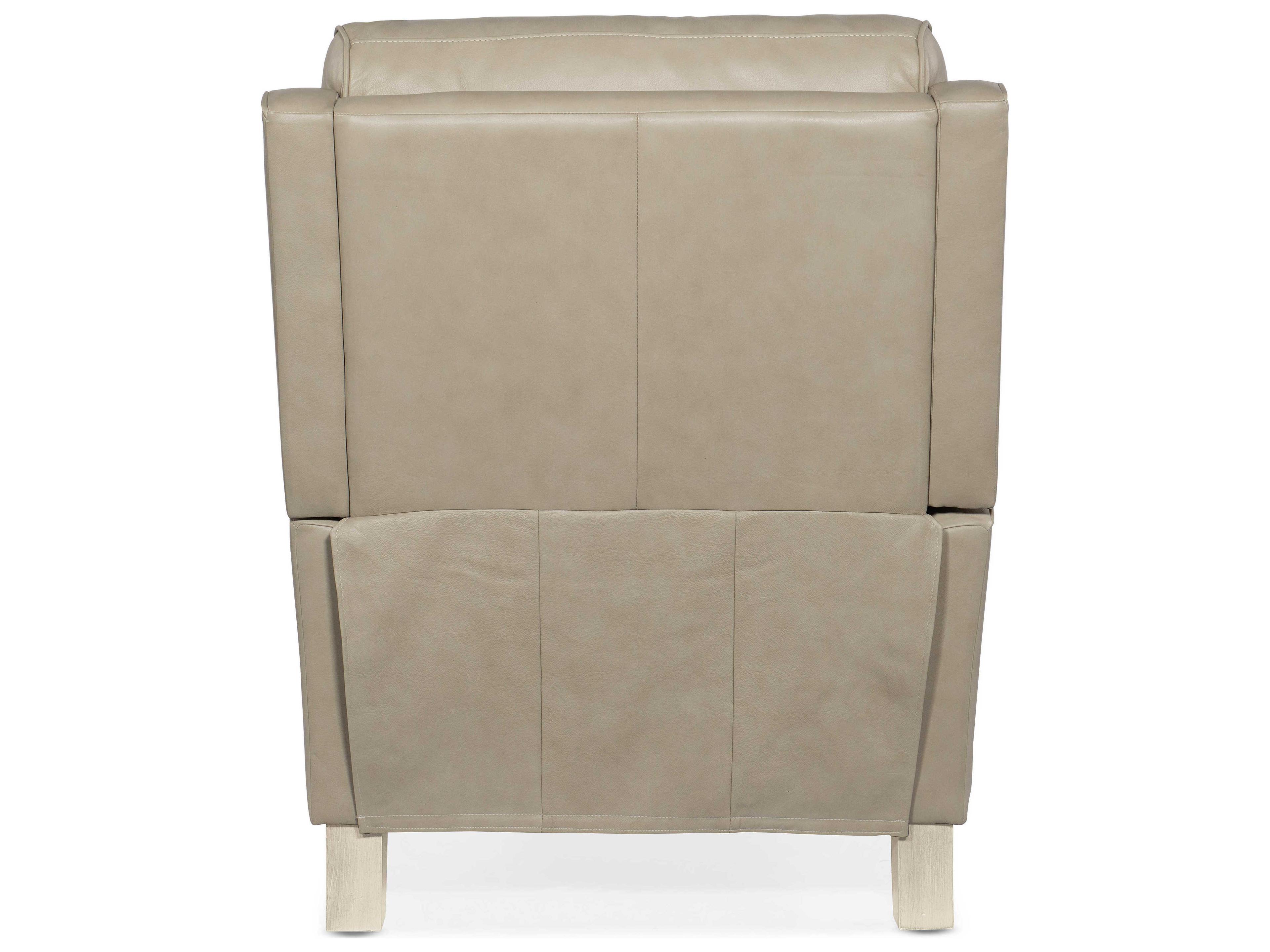 Hooker Furniture Dunes Aline Stone Wash White Beige Leather Power Recliner with Power Headrest