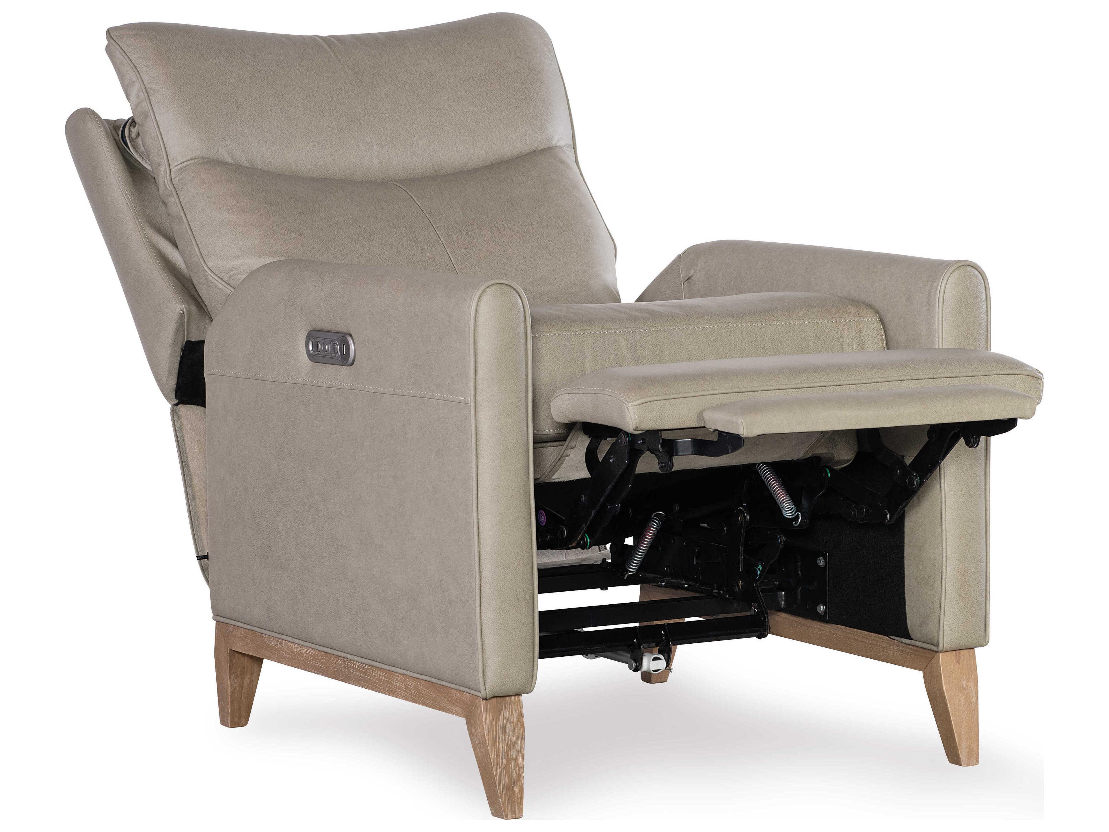 Hooker Furniture Rc Quinnie Light Wood Green Leather Recliner