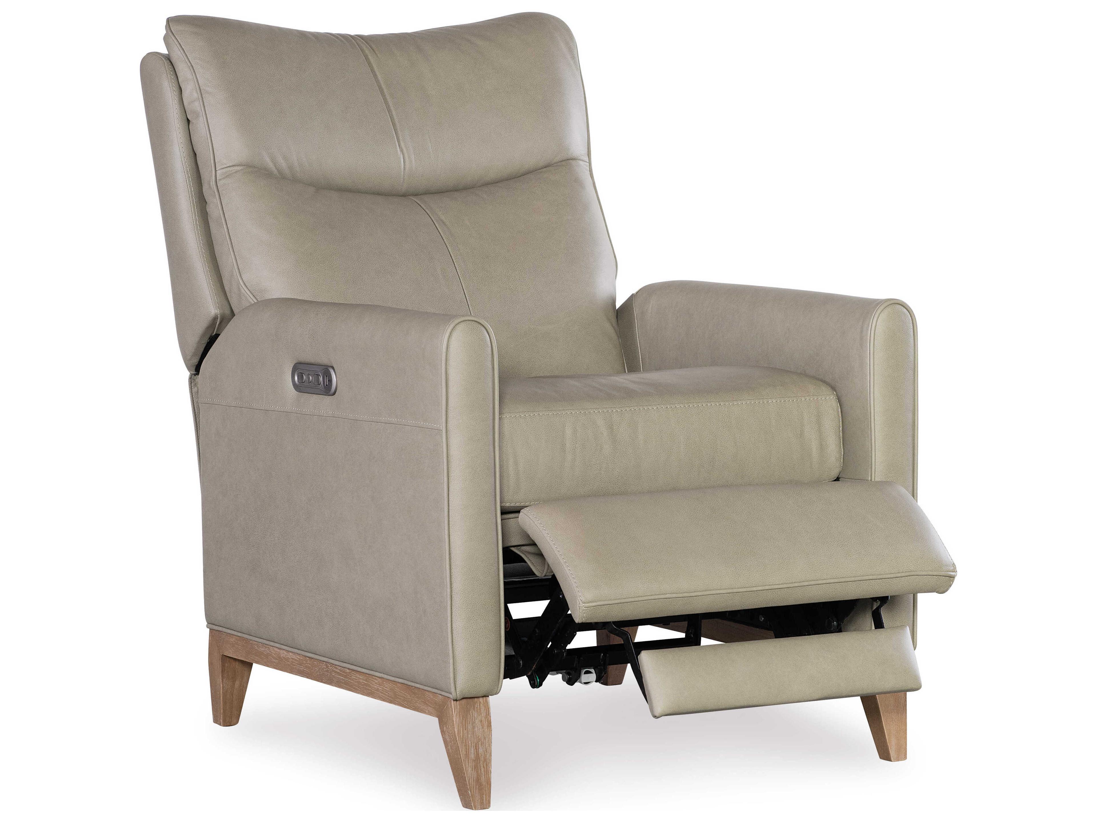 Hooker Furniture Rc Quinnie Light Wood Green Leather Recliner