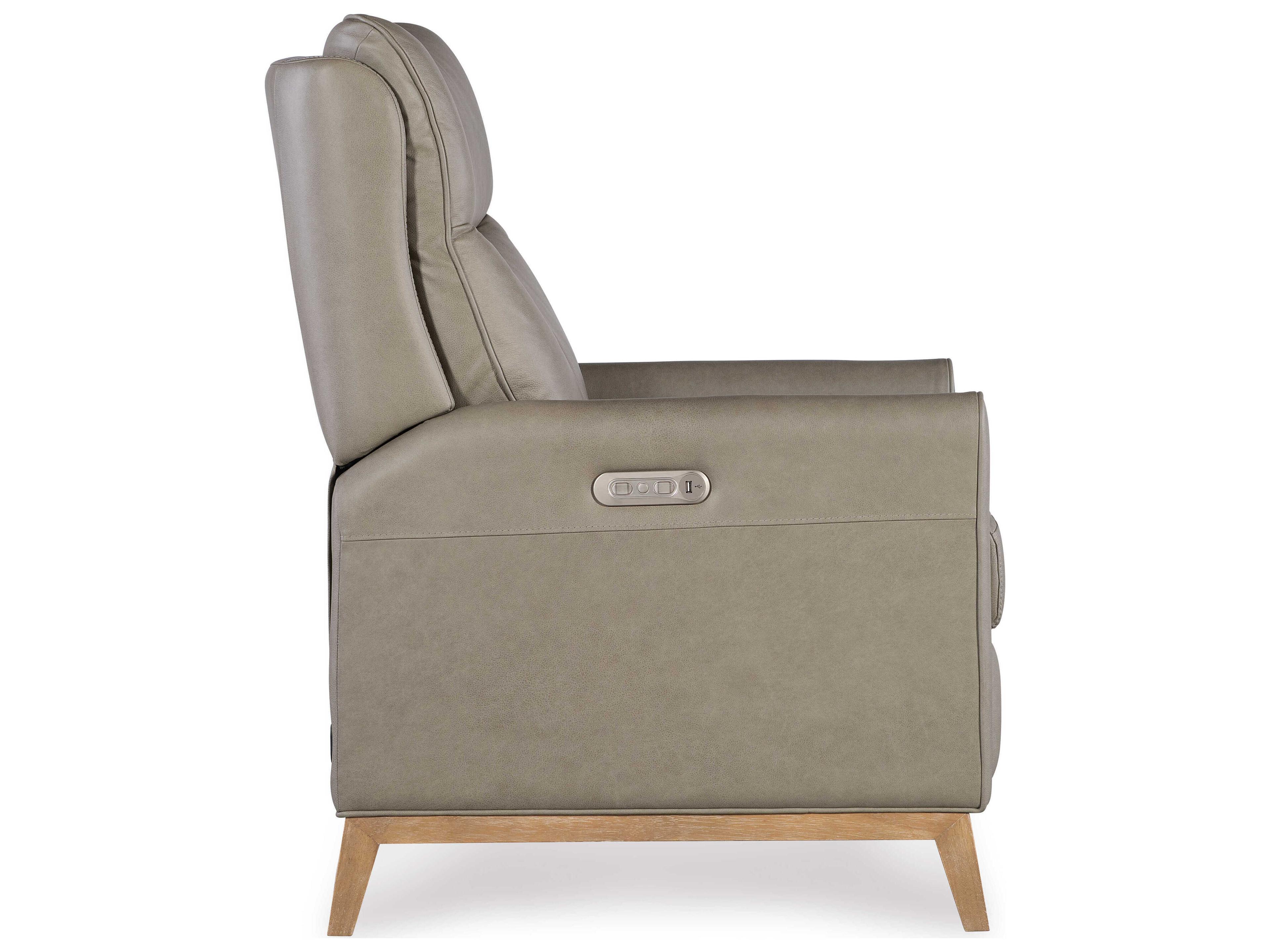 Hooker Furniture Rc Quinnie Light Wood Green Leather Recliner