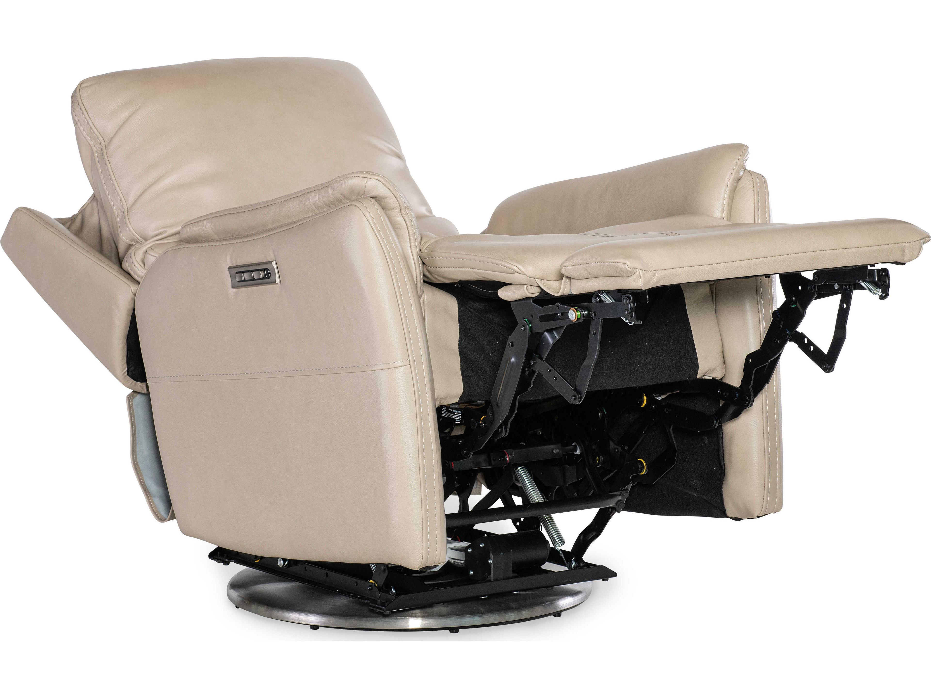 Hooker Furniture Soiree Zero Gravity Maverick Ivory Beige Leather Recliner with Power Headrest