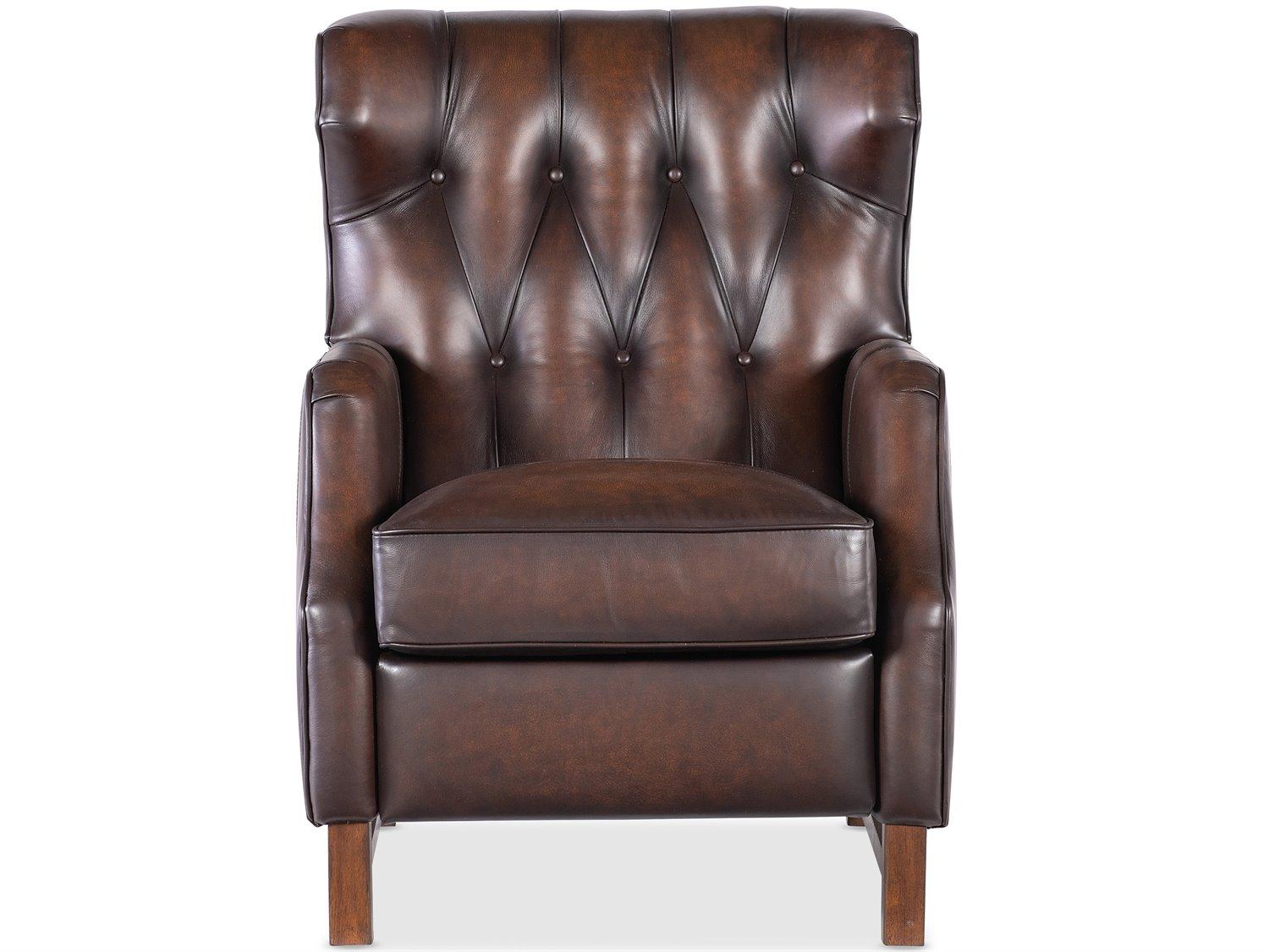 Hooker Furniture Rc Henderson Wood Ed Base Brown Leather Recliner