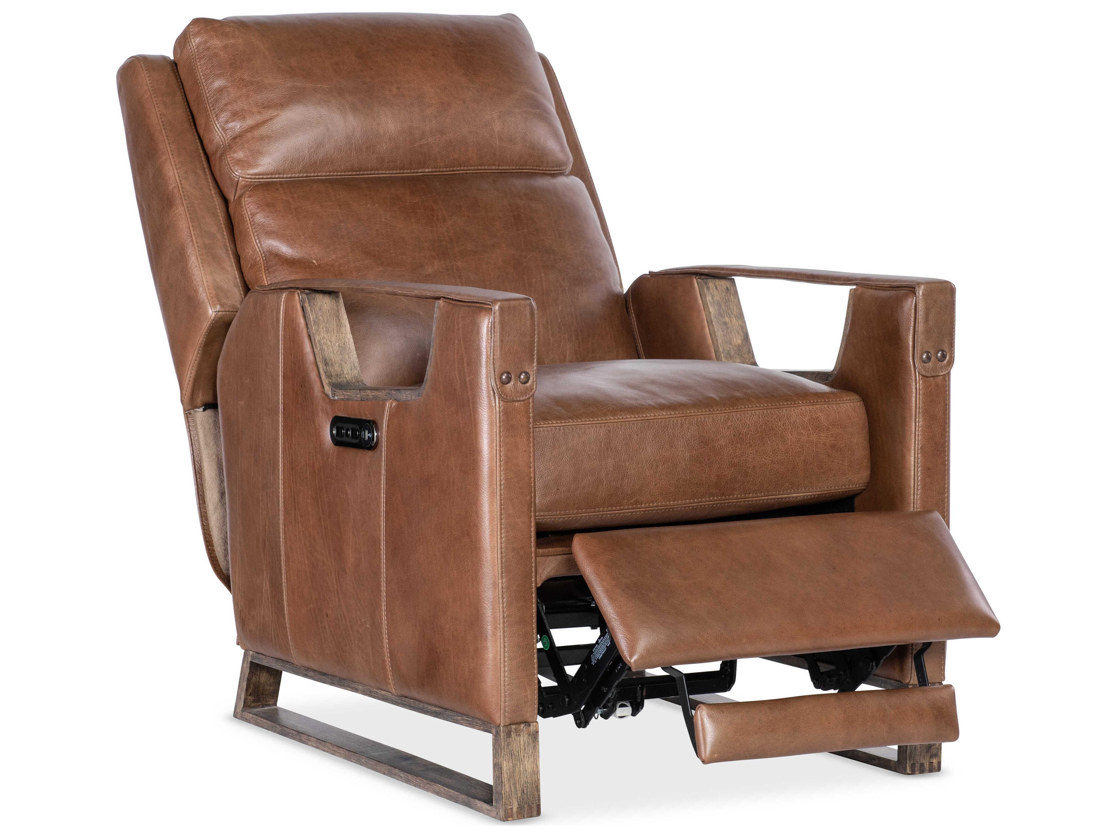 Hooker Furniture Rc Relic Light Wood Brown Leather Recliner