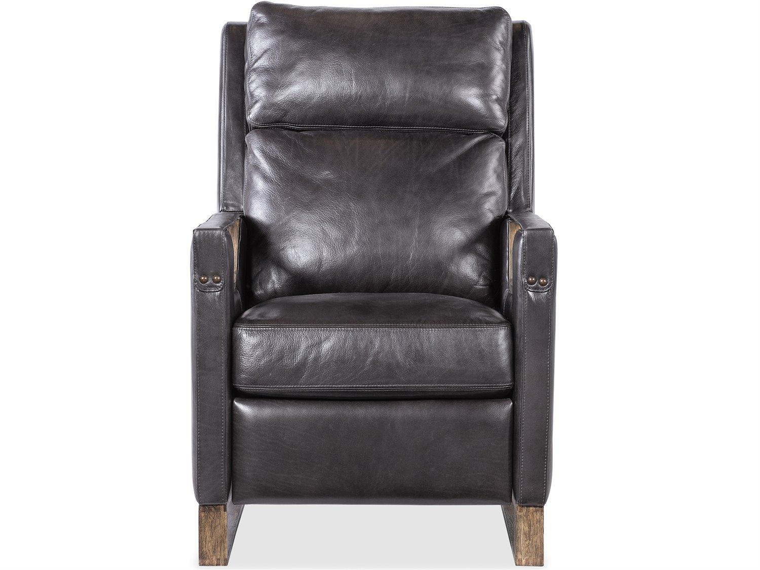 Hooker Furniture Rc Relic Light Wood Black Leather Recliner