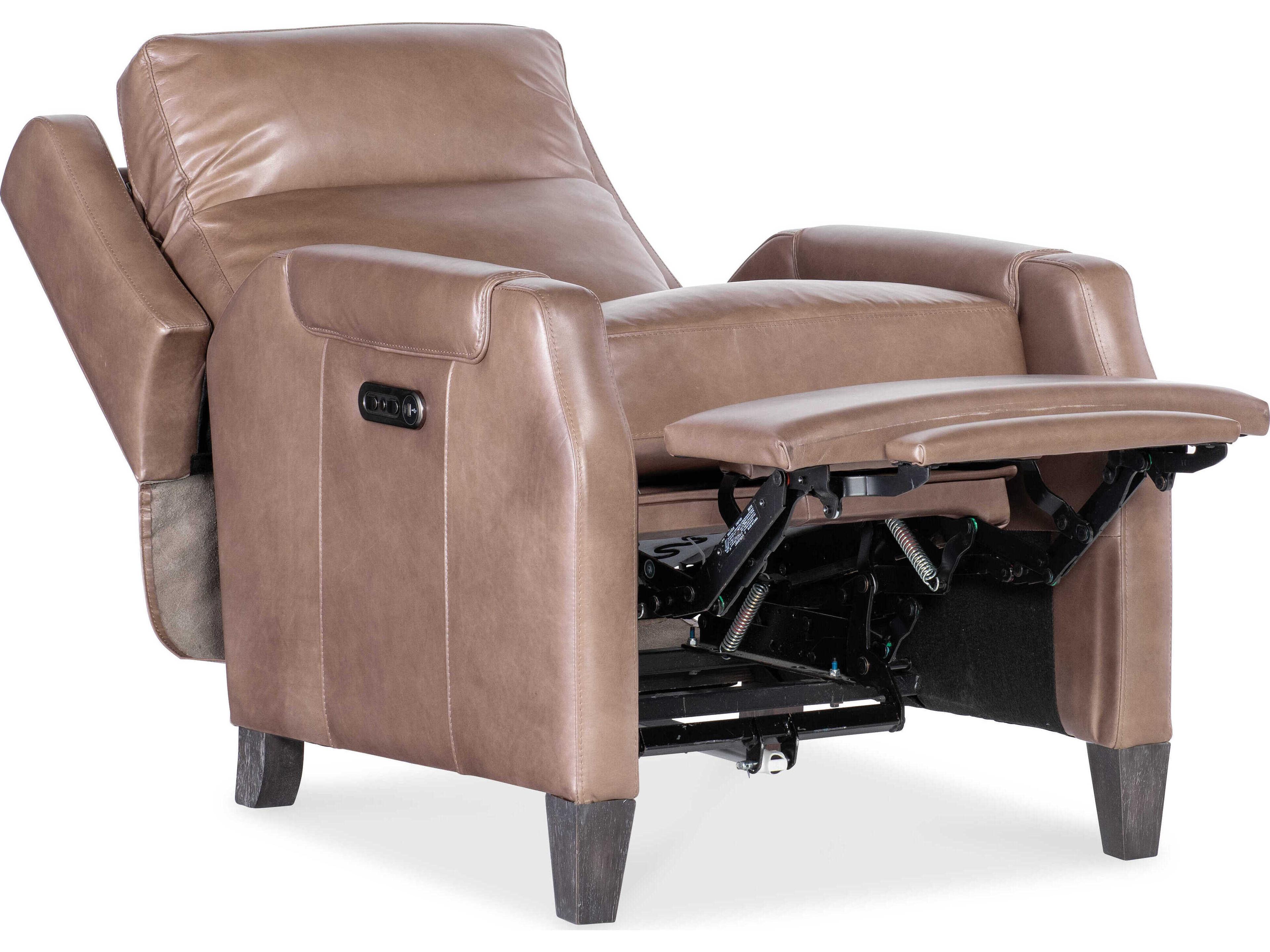 Hooker Furniture Rc Nelson Dark Wood Brown Leather Recliner