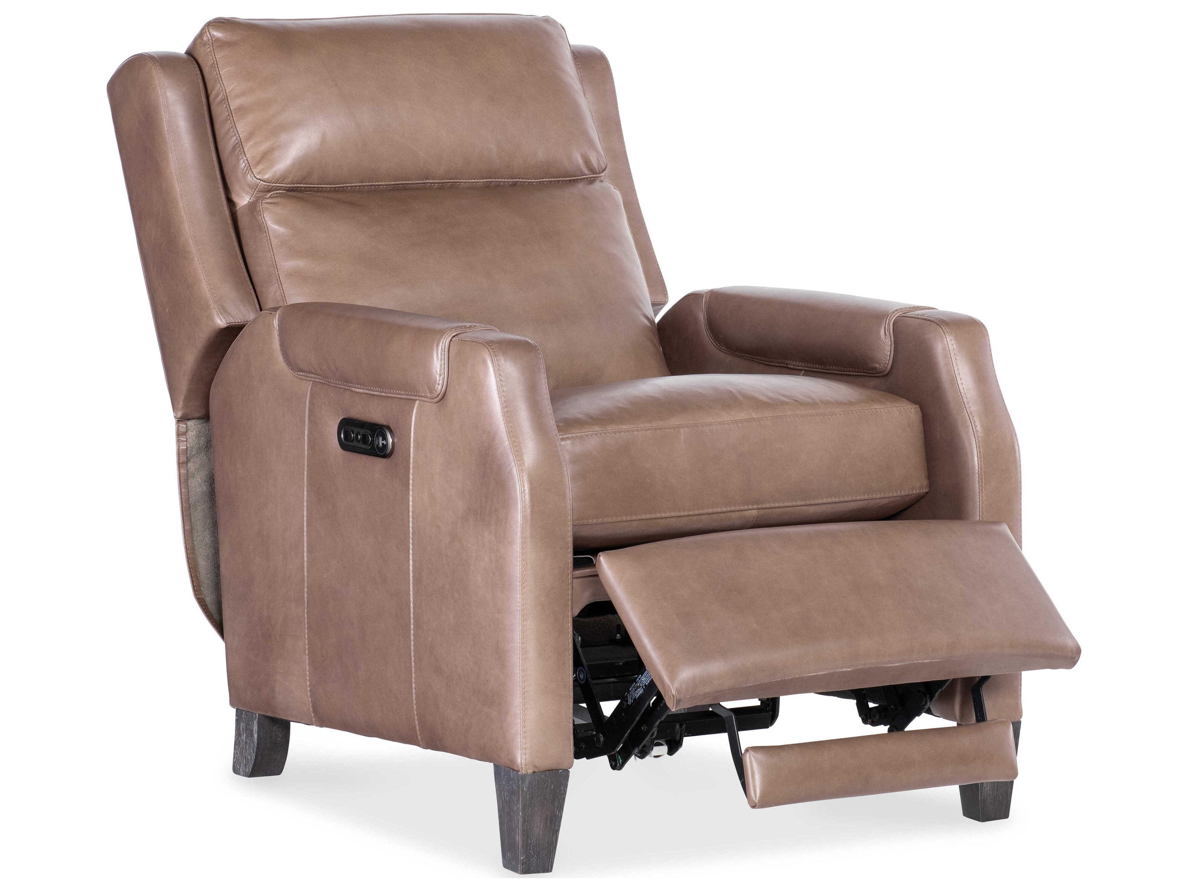 Hooker Furniture Rc Nelson Dark Wood Brown Leather Recliner