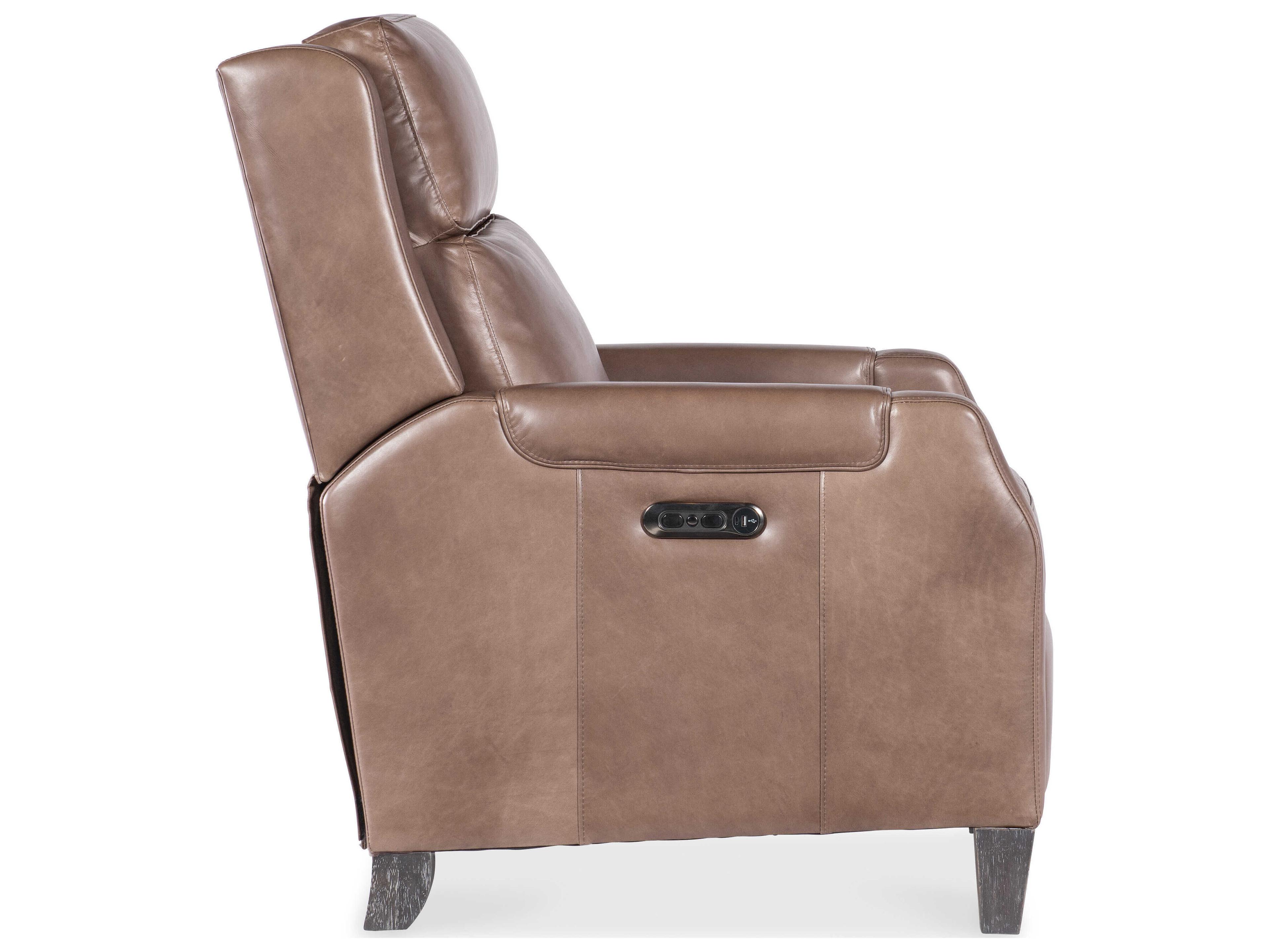 Hooker Furniture Rc Nelson Dark Wood Brown Leather Recliner