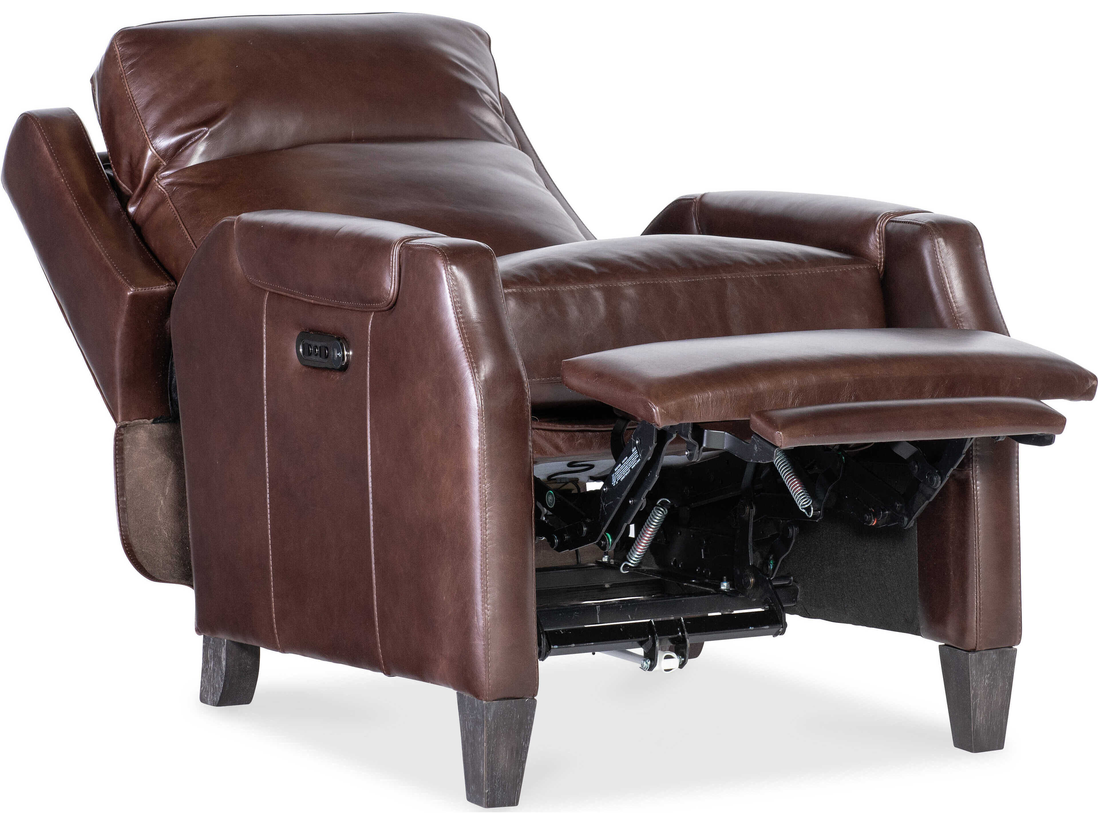 Hooker Furniture Rc Nelson Dark Wood Brown Leather Recliner