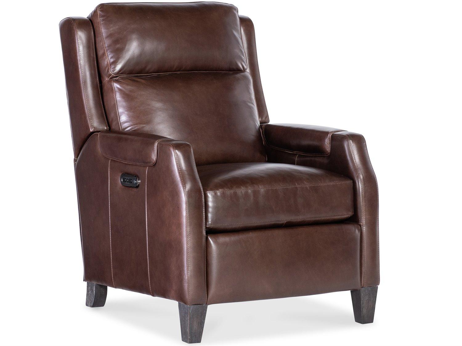 Hooker Furniture Rc Nelson Dark Wood Brown Leather Recliner